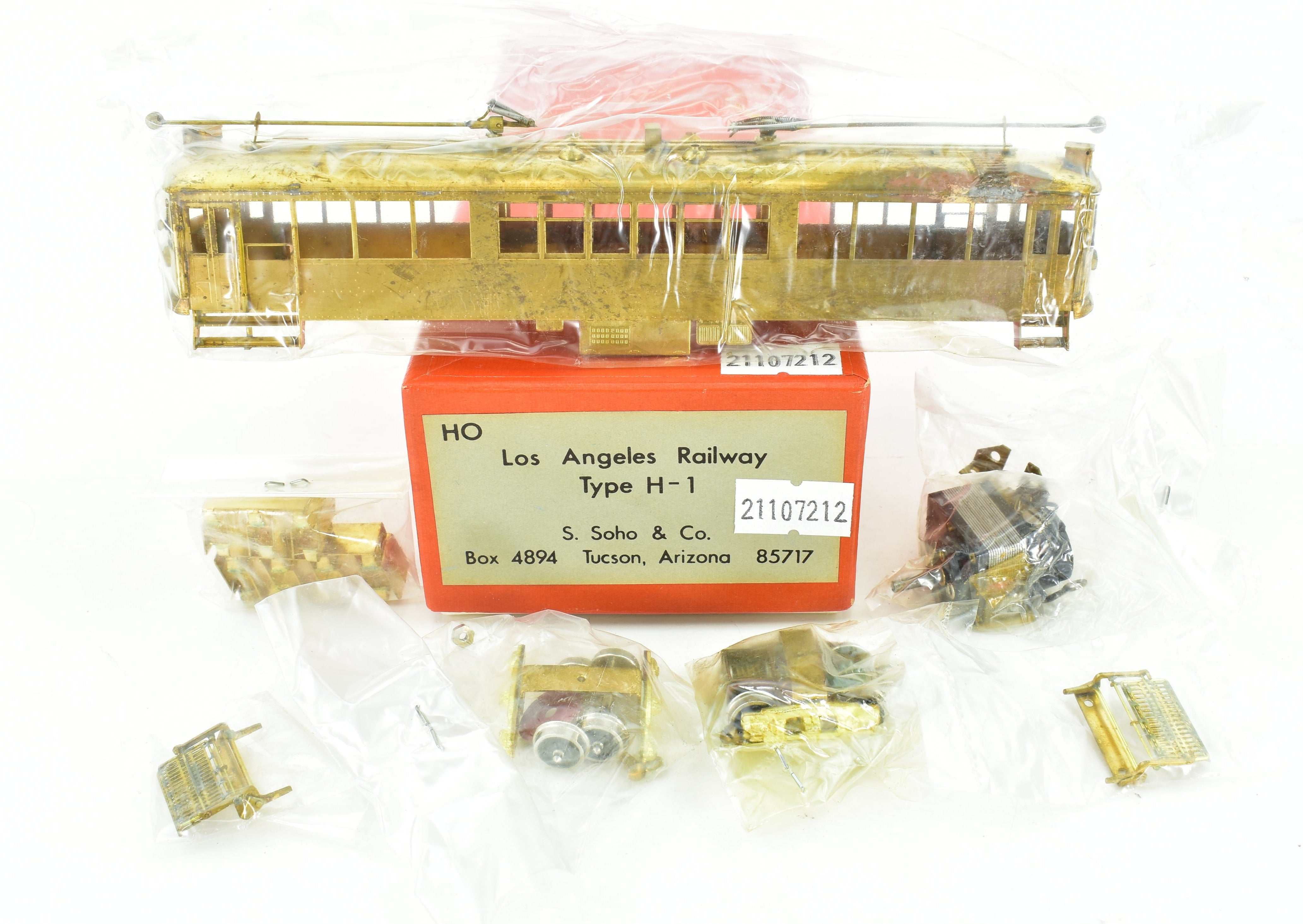 HO Scale Brass S. Soho & Co. LARY - Authentic Los Angeles Railway Type H - 1 Streetcar Model Kit