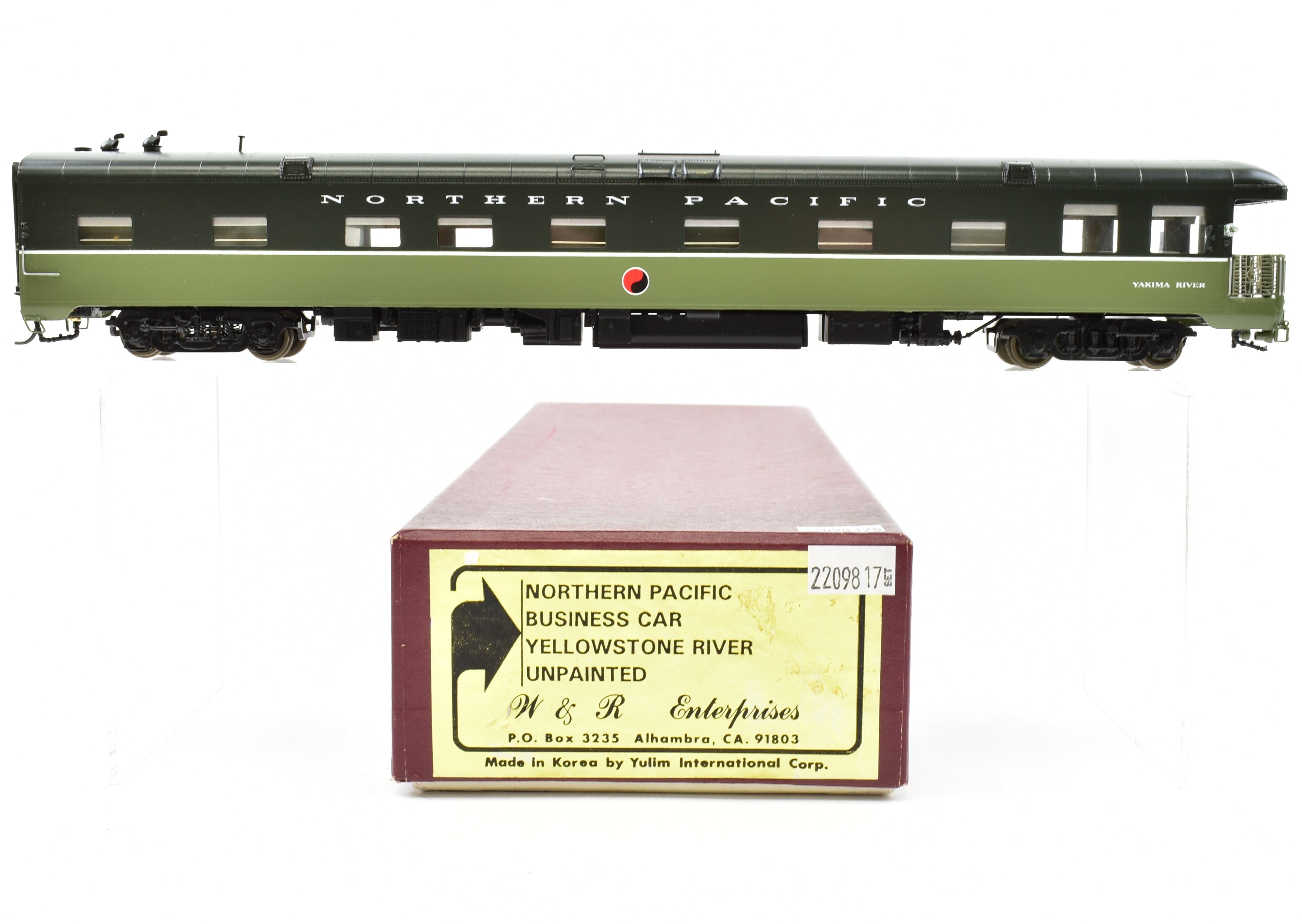 HO Brass Northern Pacific Business Car Yakima River by W&R Enterprises, Custom Painted
