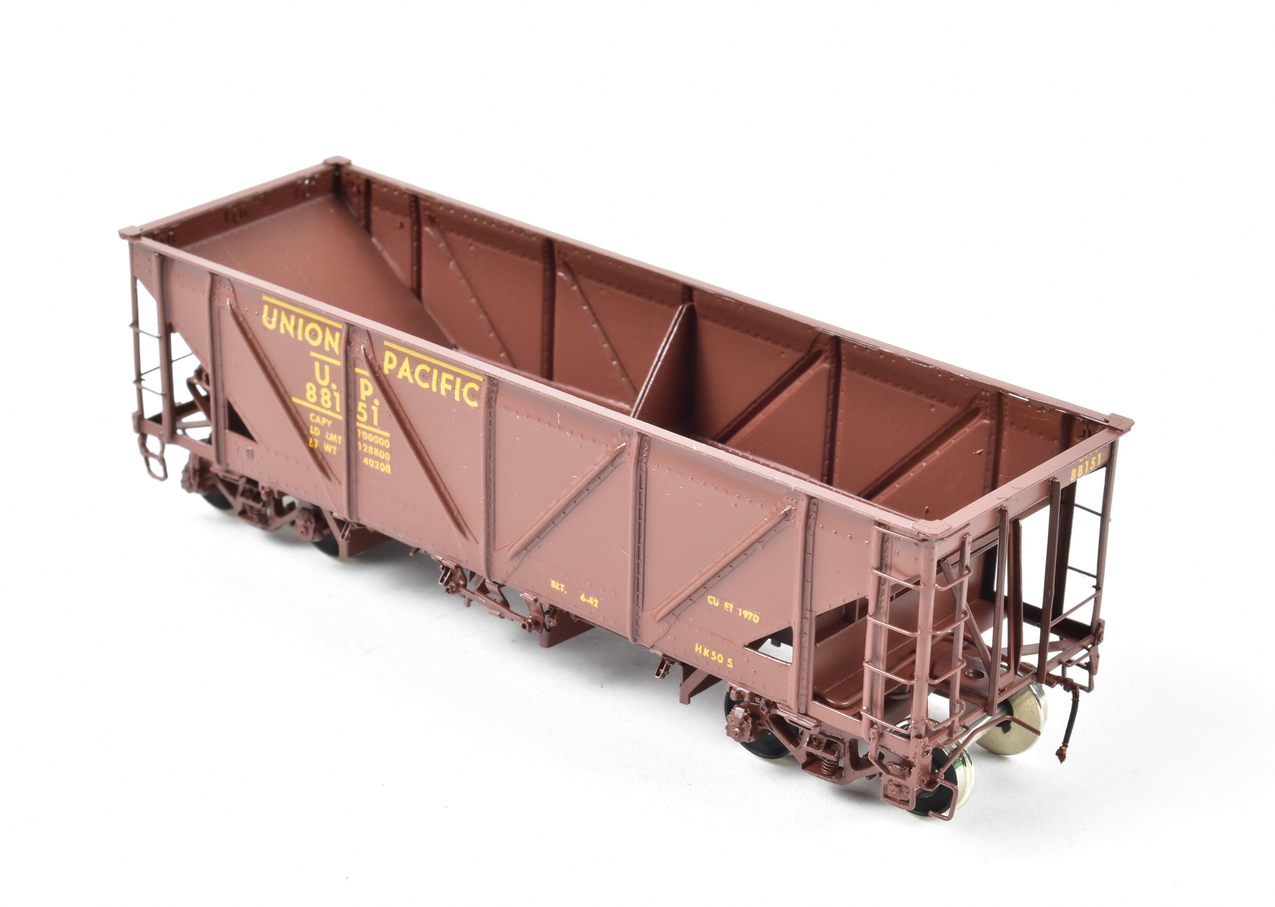 HO Scale Brass Freight Car - OMI (Overland Models, Inc.) Union Pacific Hart Selective Ballast & Coal Car HK - 50 - 5 FP, Ideal for Model Railroading