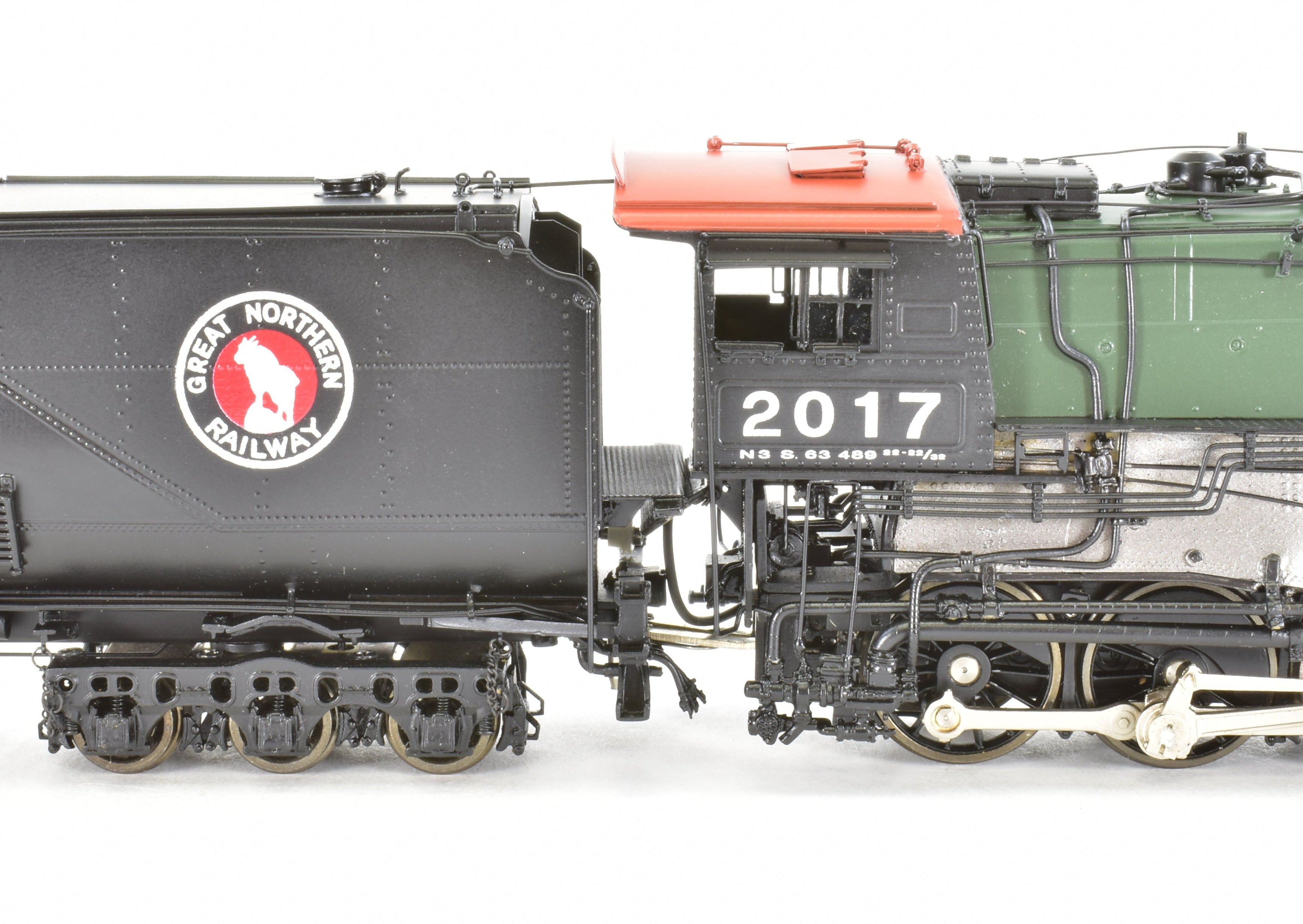 HO Scale Brass Model Train by Precision Scale Co. - Great Northern Class N - 3 2 - 8 - 8 - 0 FP in Glacier Park Scheme