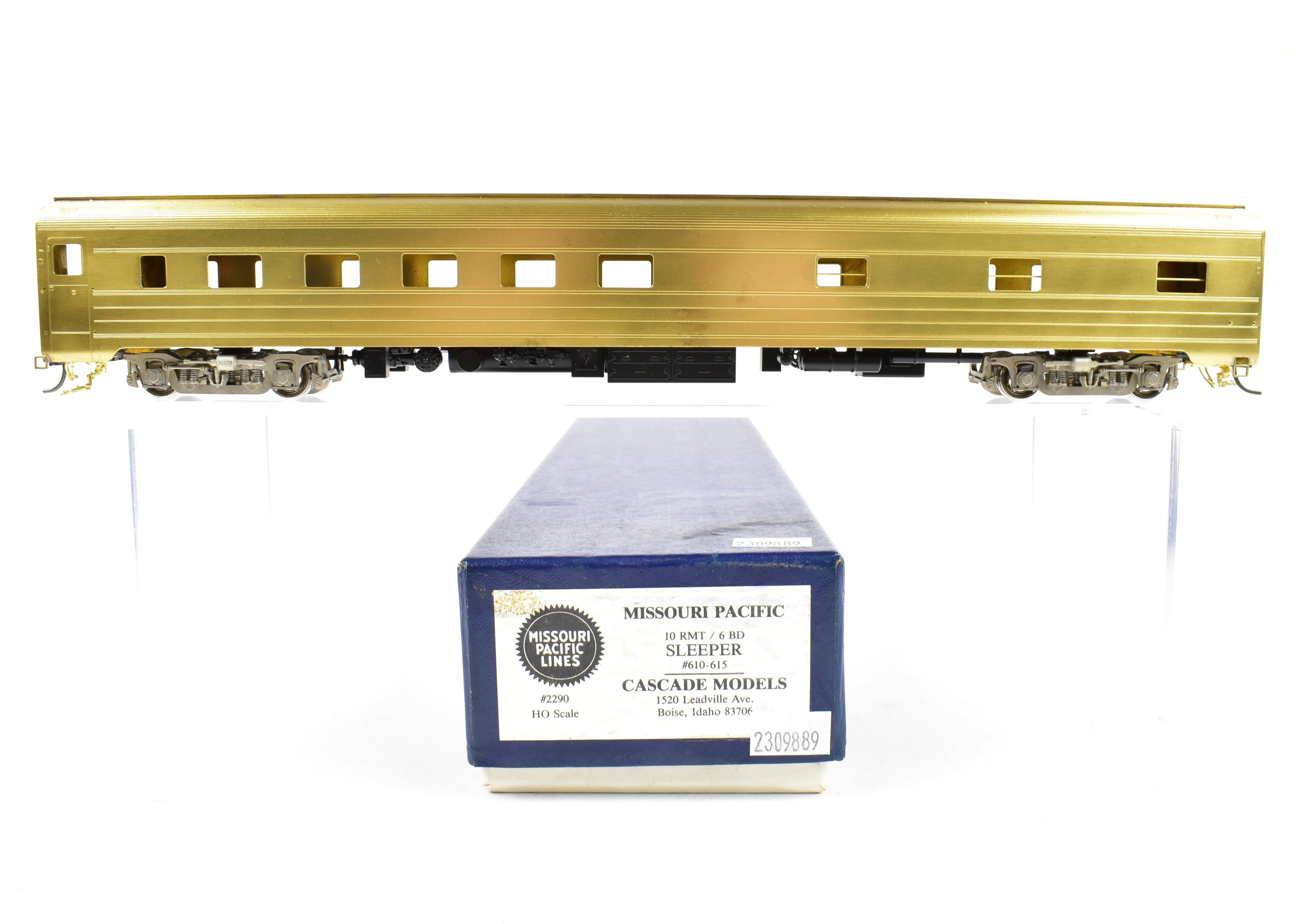 HO Scale Brass Missouri Pacific 10 Roomette - 6 Bedroom Sleeper Cars 610 - 615 by Cascade Models