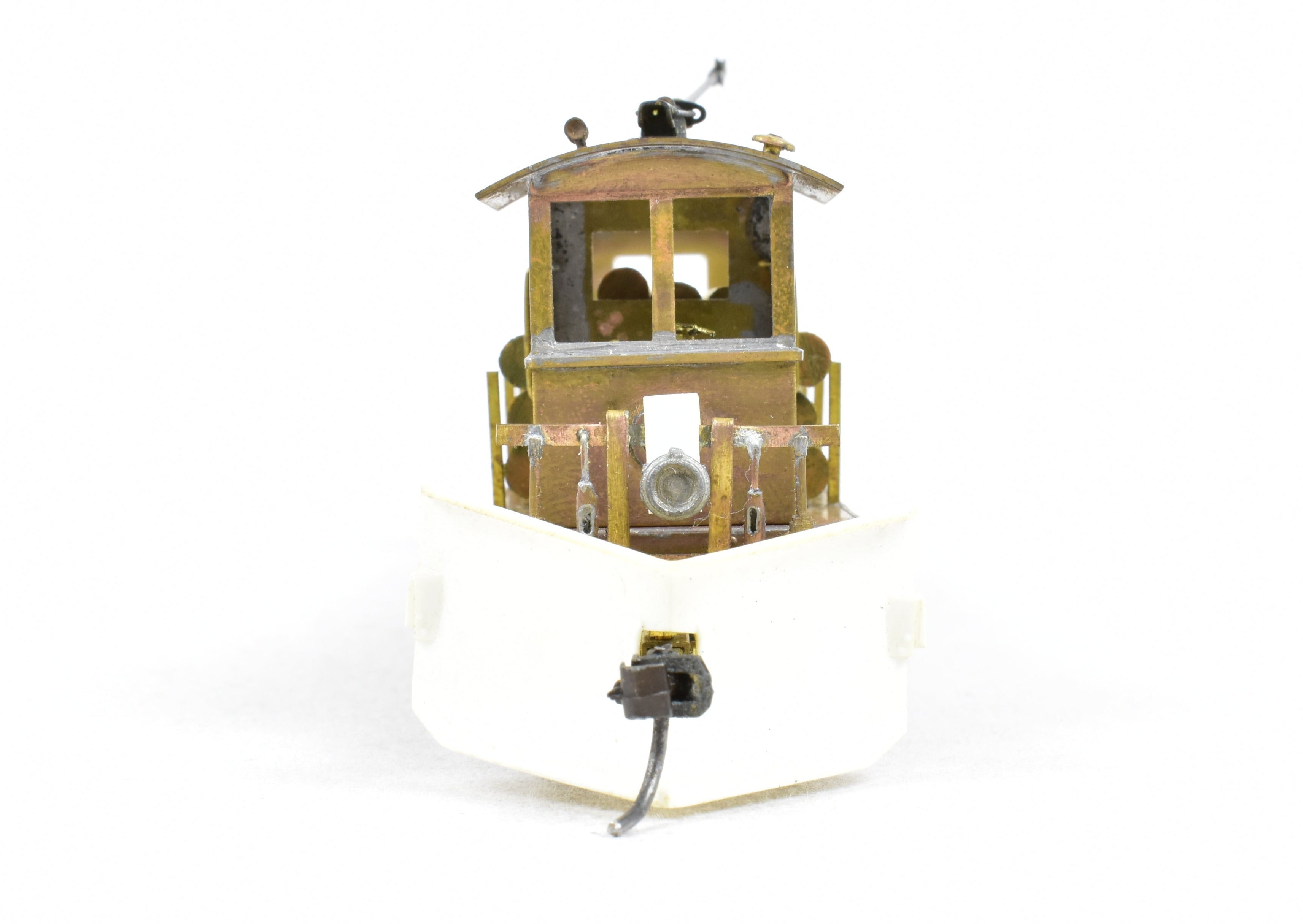 Custom - Built HO Scale Brass Traction Line Pole Car with Load from an Unknown Japanese Importer