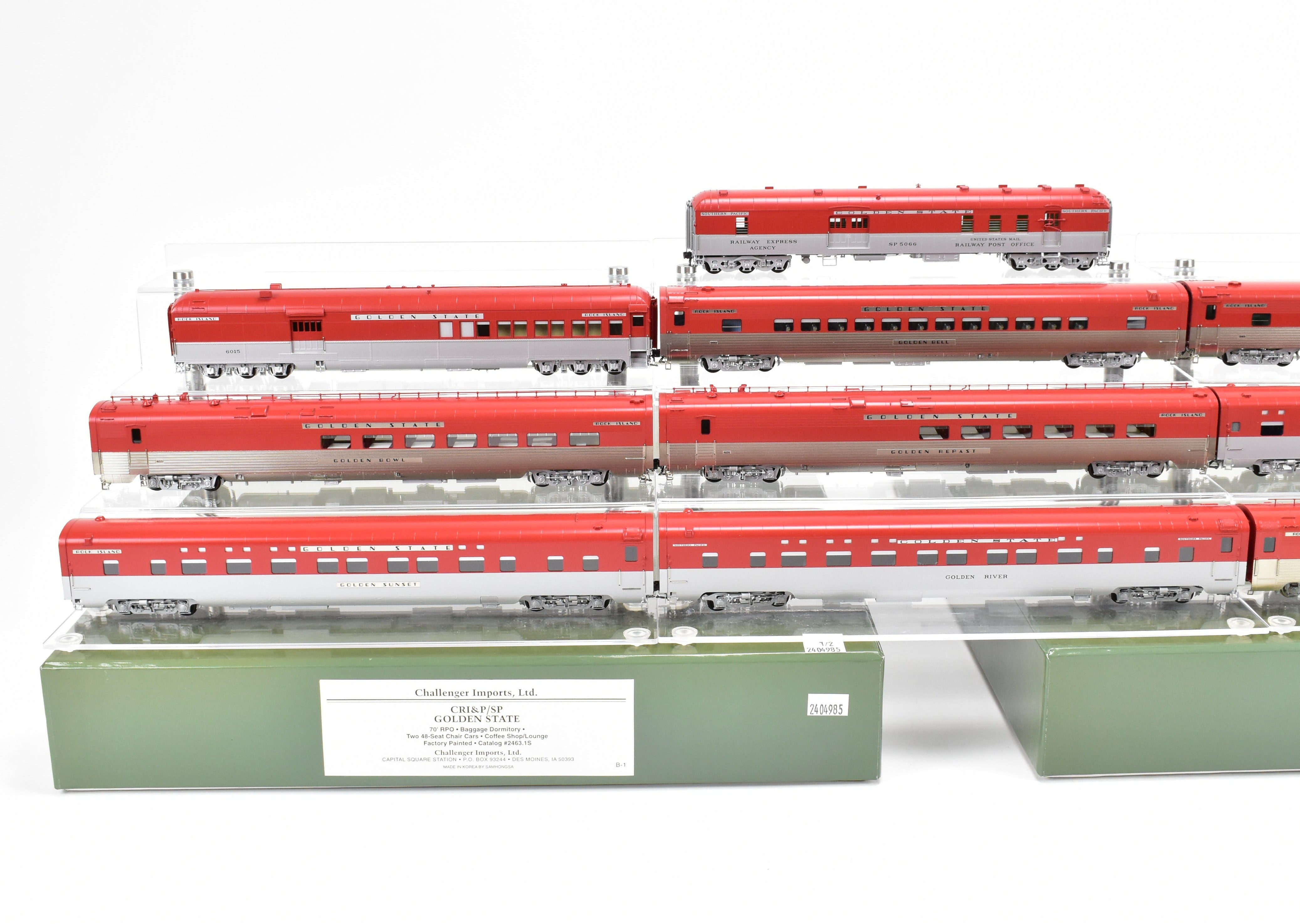 HO Scale Brass Challenger Imports CRI&P/SP 10-Car Passenger Train Set Factory Painted - Incomplete, Rock Island and Southern Pacific Golden State Edition