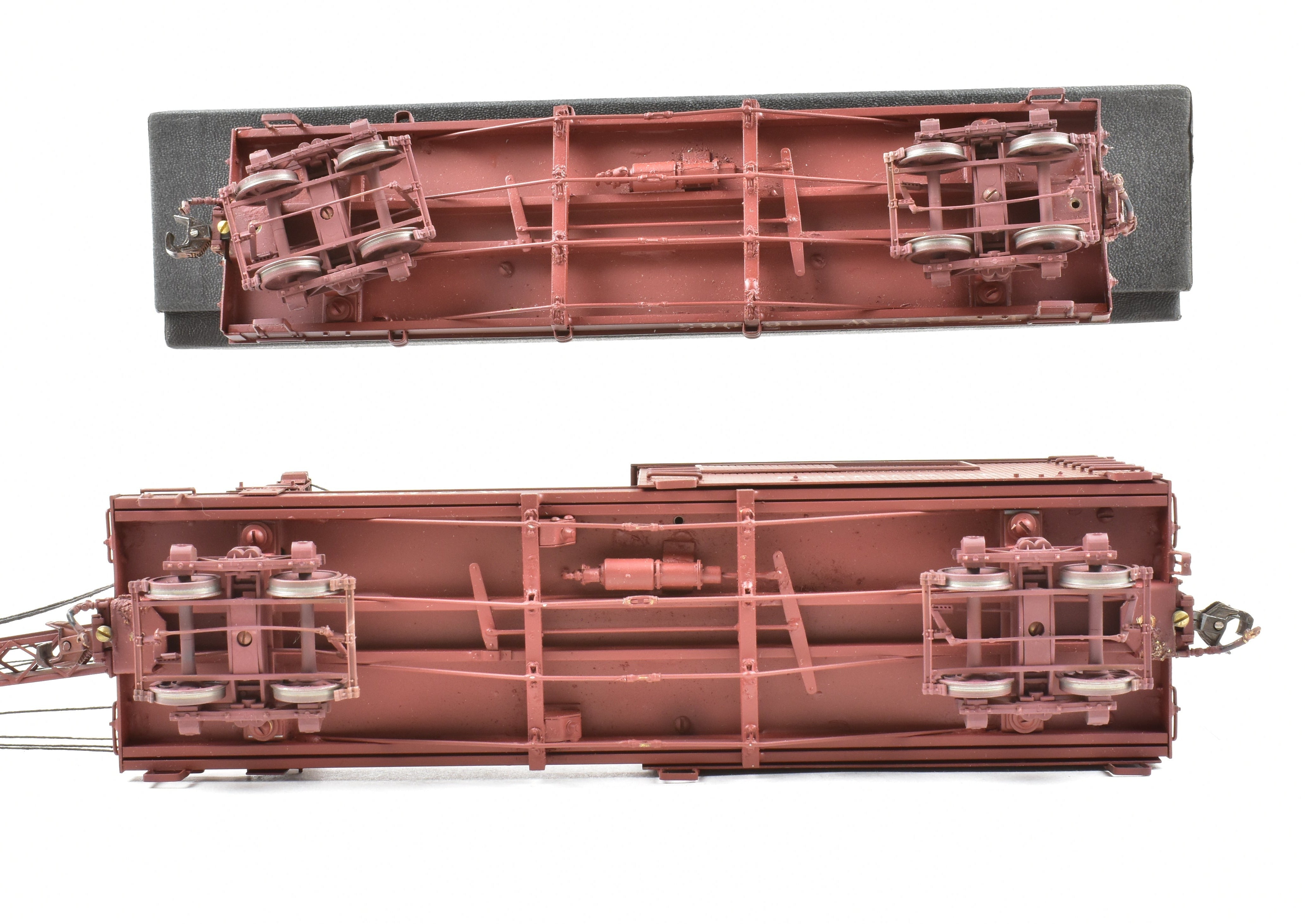 Custom Painted On3 Brass Model of D&RGW - Denver & Rio Grande Western Derrick OP with Idler Car by Westside Model Co.