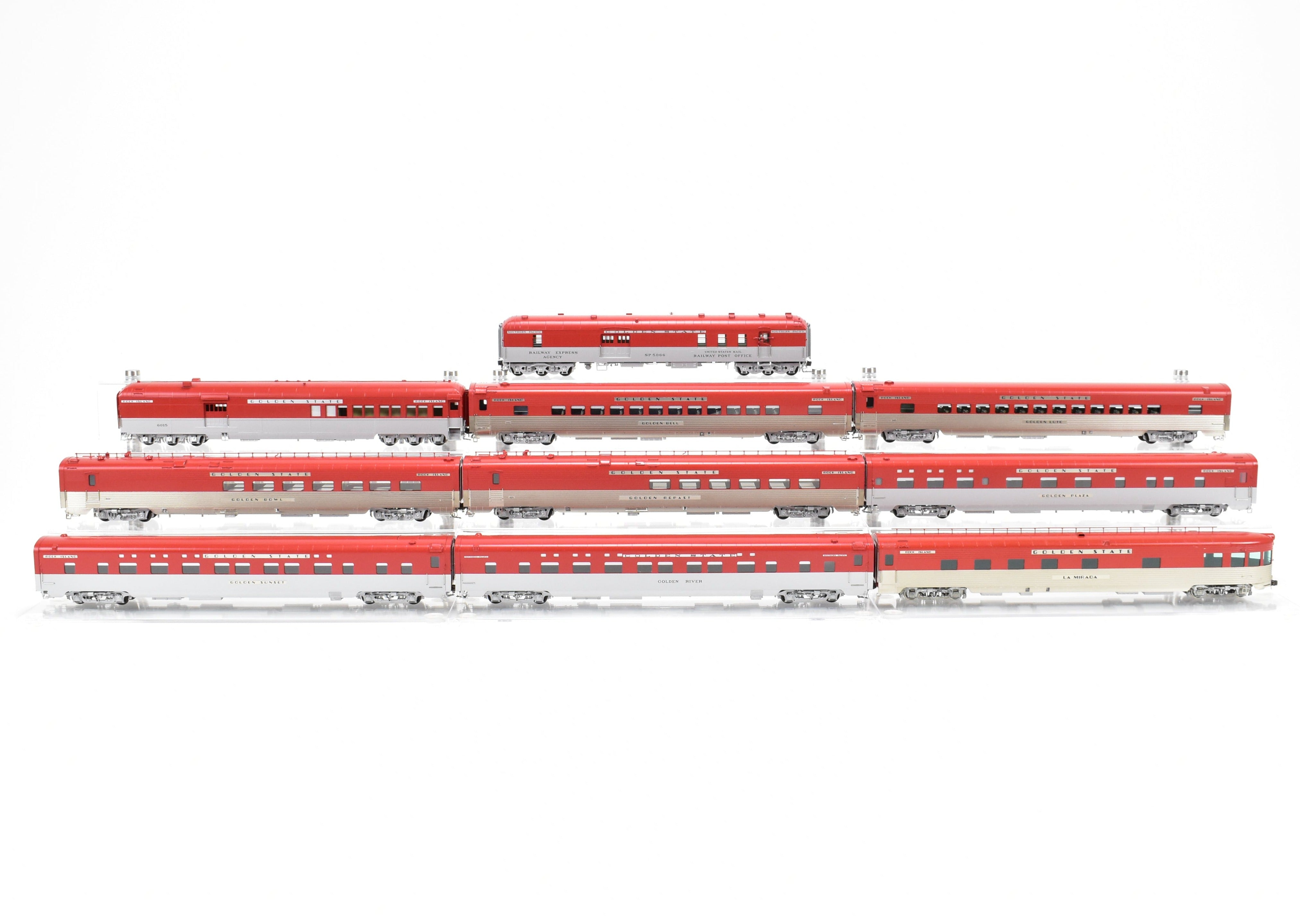 HO Scale Brass Challenger Imports CRI&P/SP 10-Car Passenger Train Set Factory Painted - Incomplete, Rock Island and Southern Pacific Golden State Edition