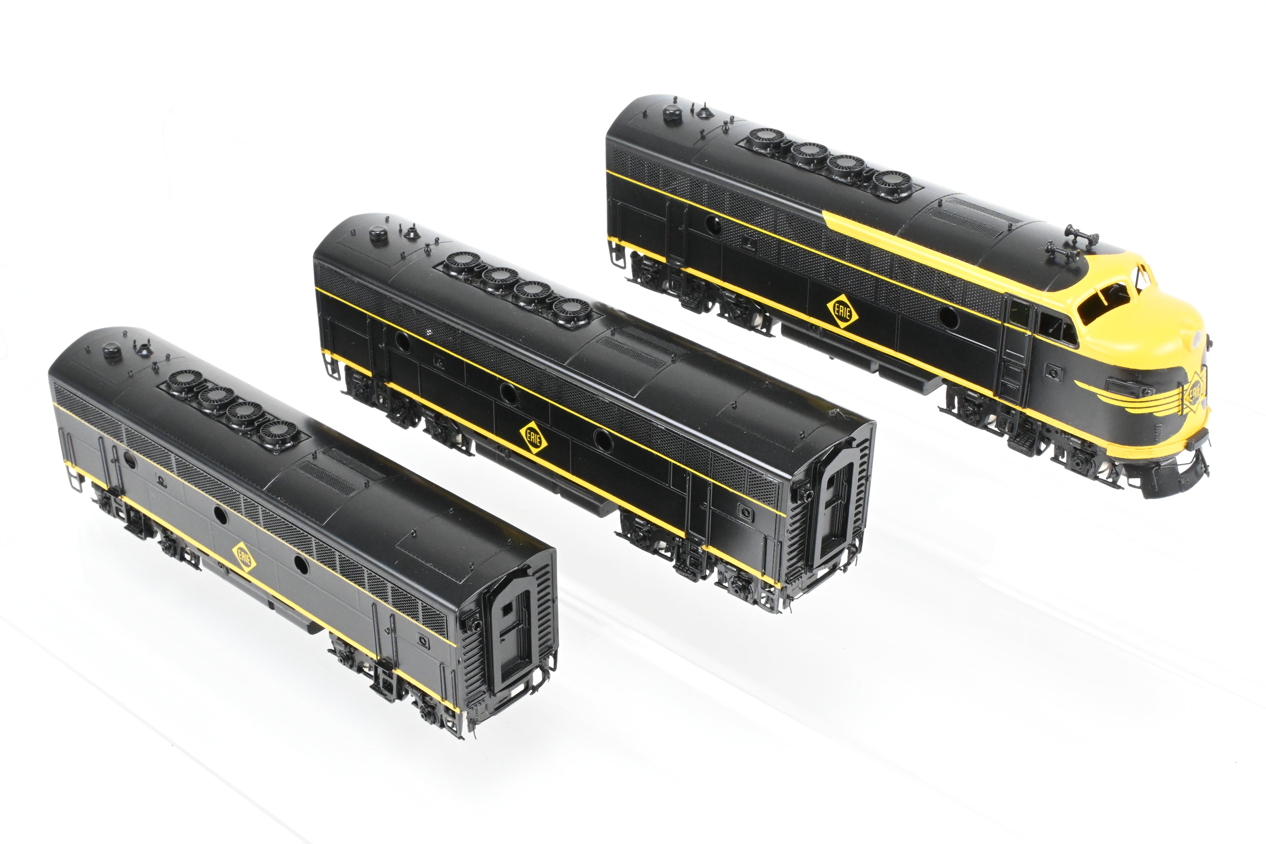 HO Scale Brass Erie Railroad EMD F3A/F3B/F3A 1500 HP Phase II/III FP Set by Oriental Limited