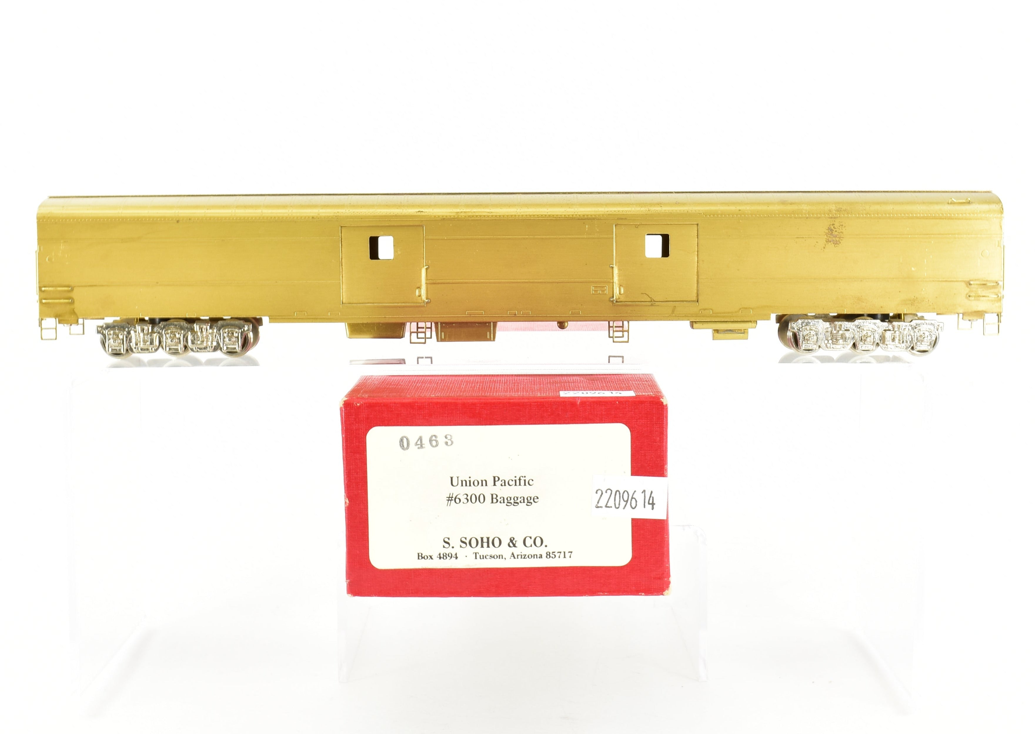 HO Scale Brass Union Pacific #6300 Baggage Car Model by S. Soho & Co.