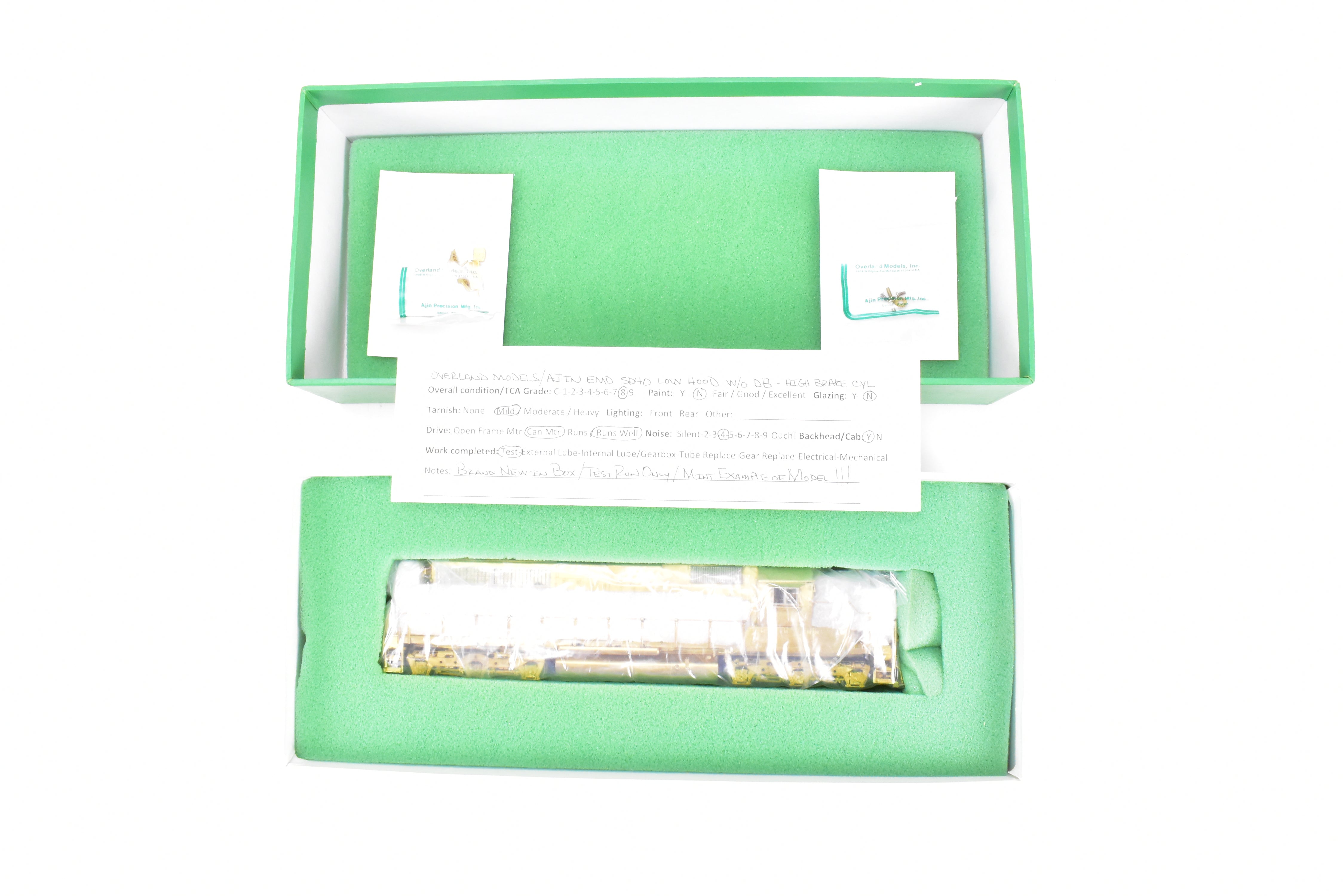 HO Brass OMI Overland Models Inc EMD SD40 Without Dynamic Brakes, High Mounted Brake Cylinders