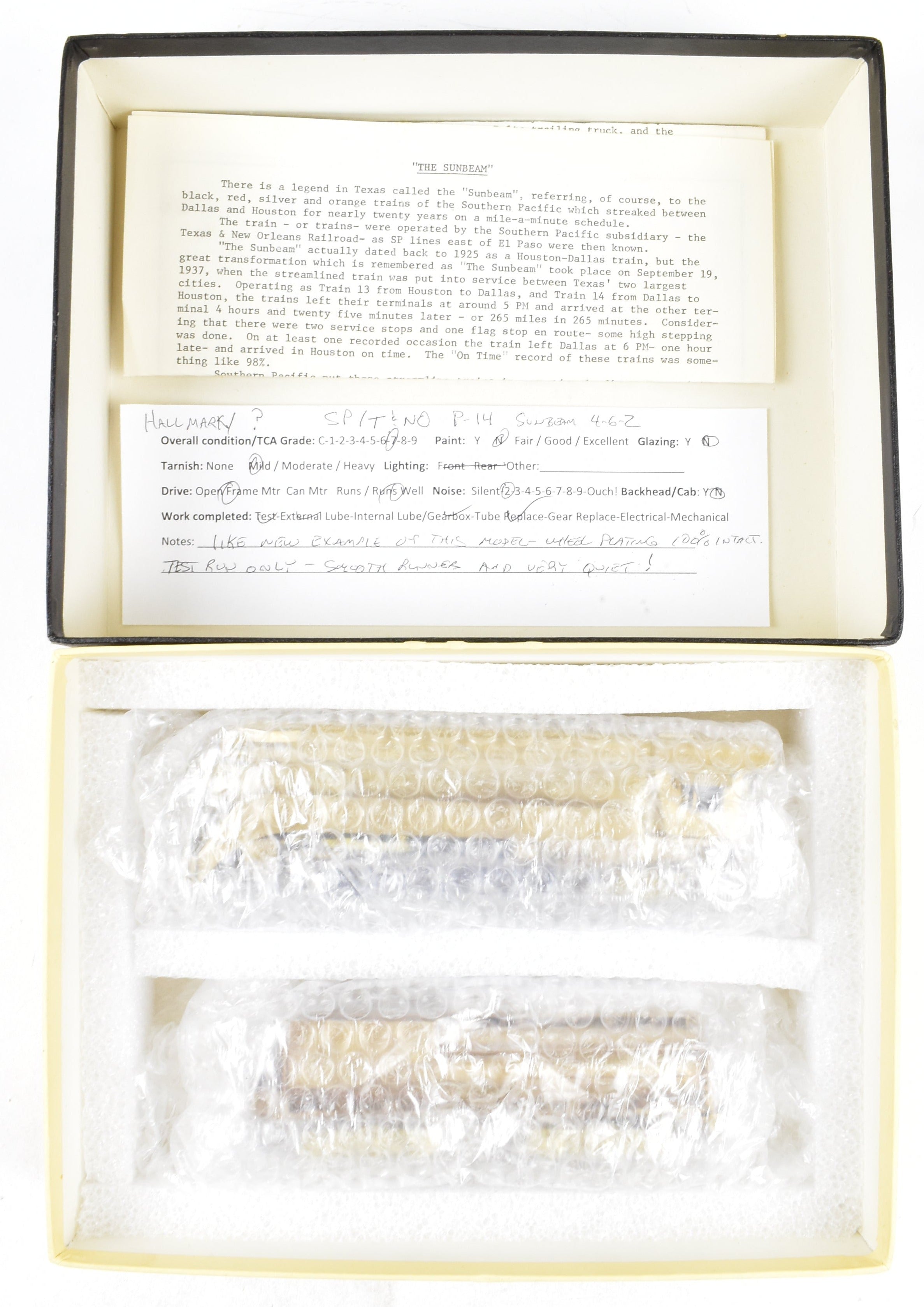 HO Scale Brass Hallmark Models T&NO Texas & New Orleans P-14 4-6-2 Sunbeam Pacific