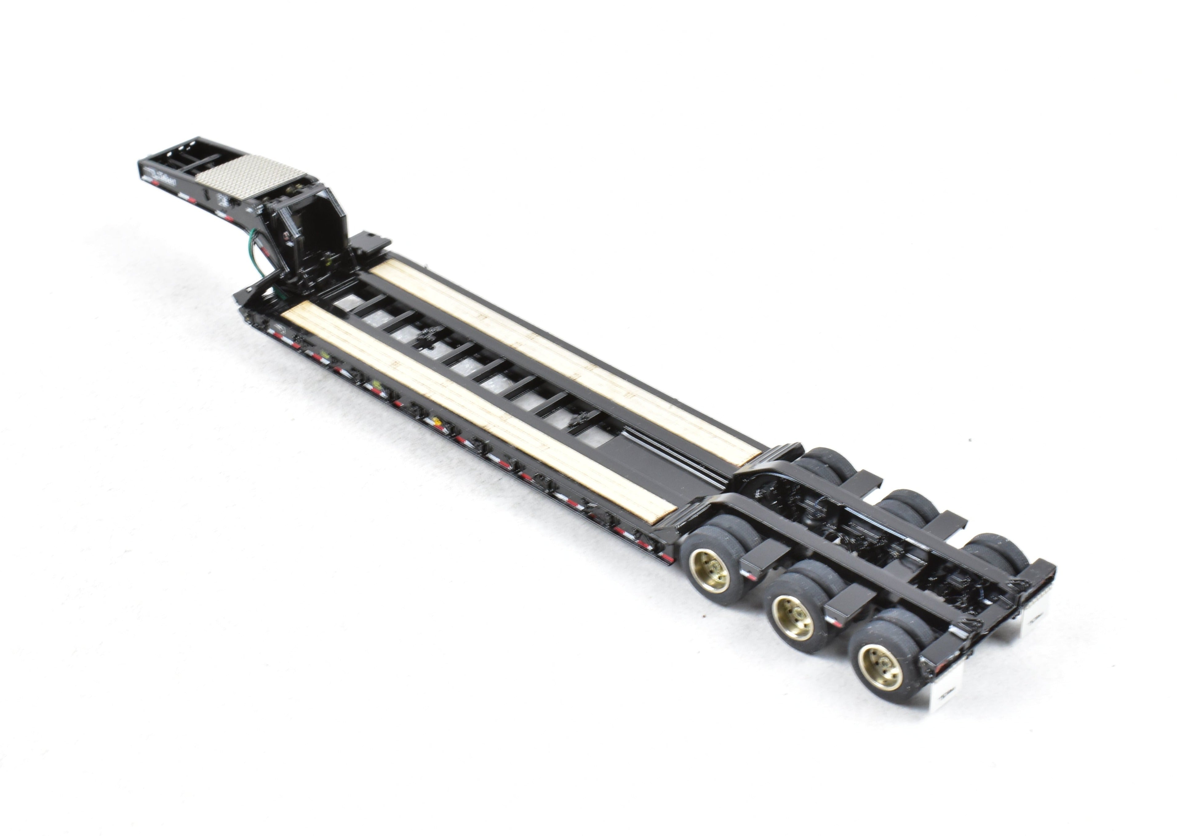 High - Quality HO Scale Brass Construction Classic Mint Collectibles Talbert 55SA Low Boy Trailer in Factory - Painted Black Finish for Model Enthusiasts