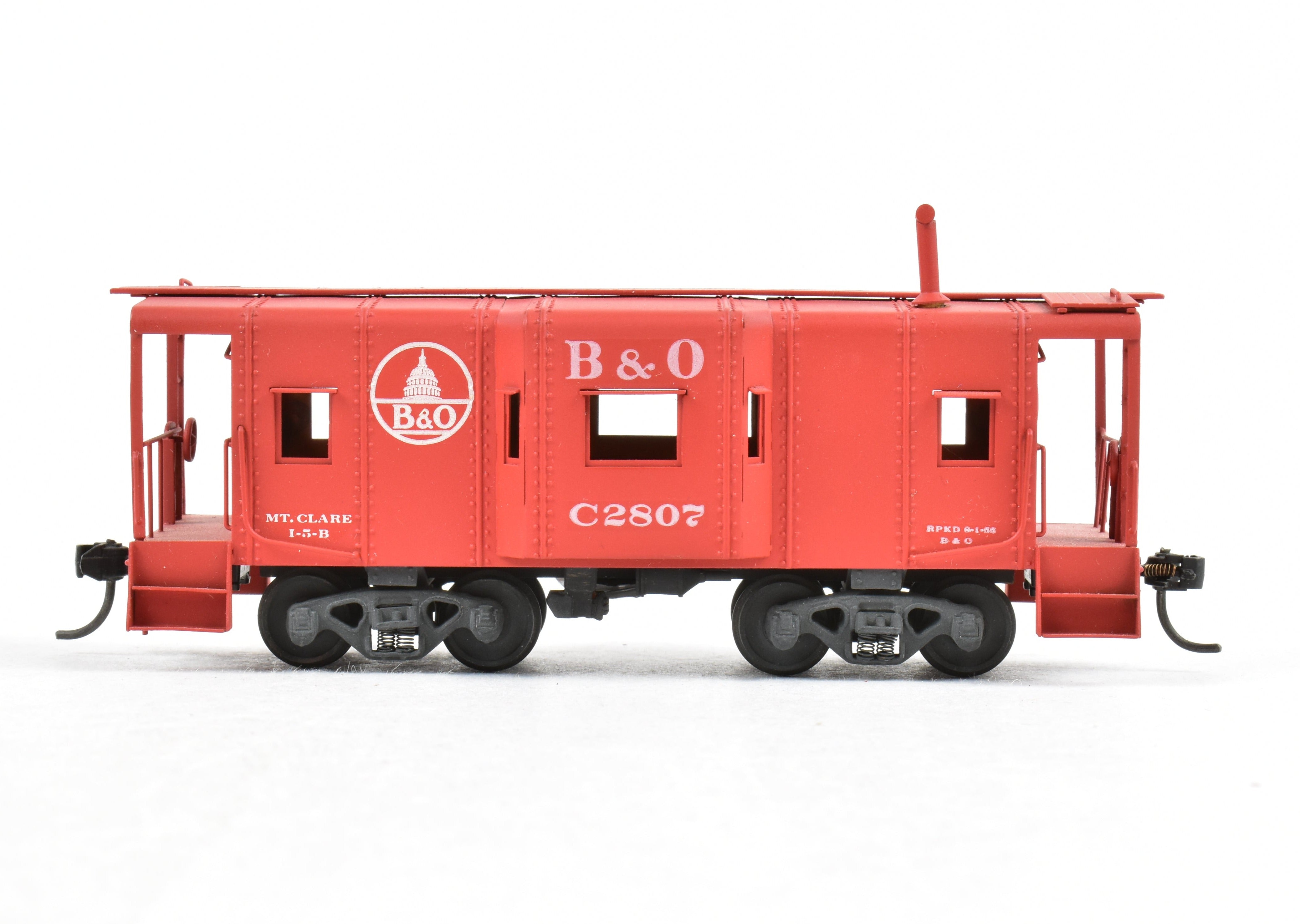 HO Brass Custom Painted B&O I-5B Bay Window Caboose, No Box