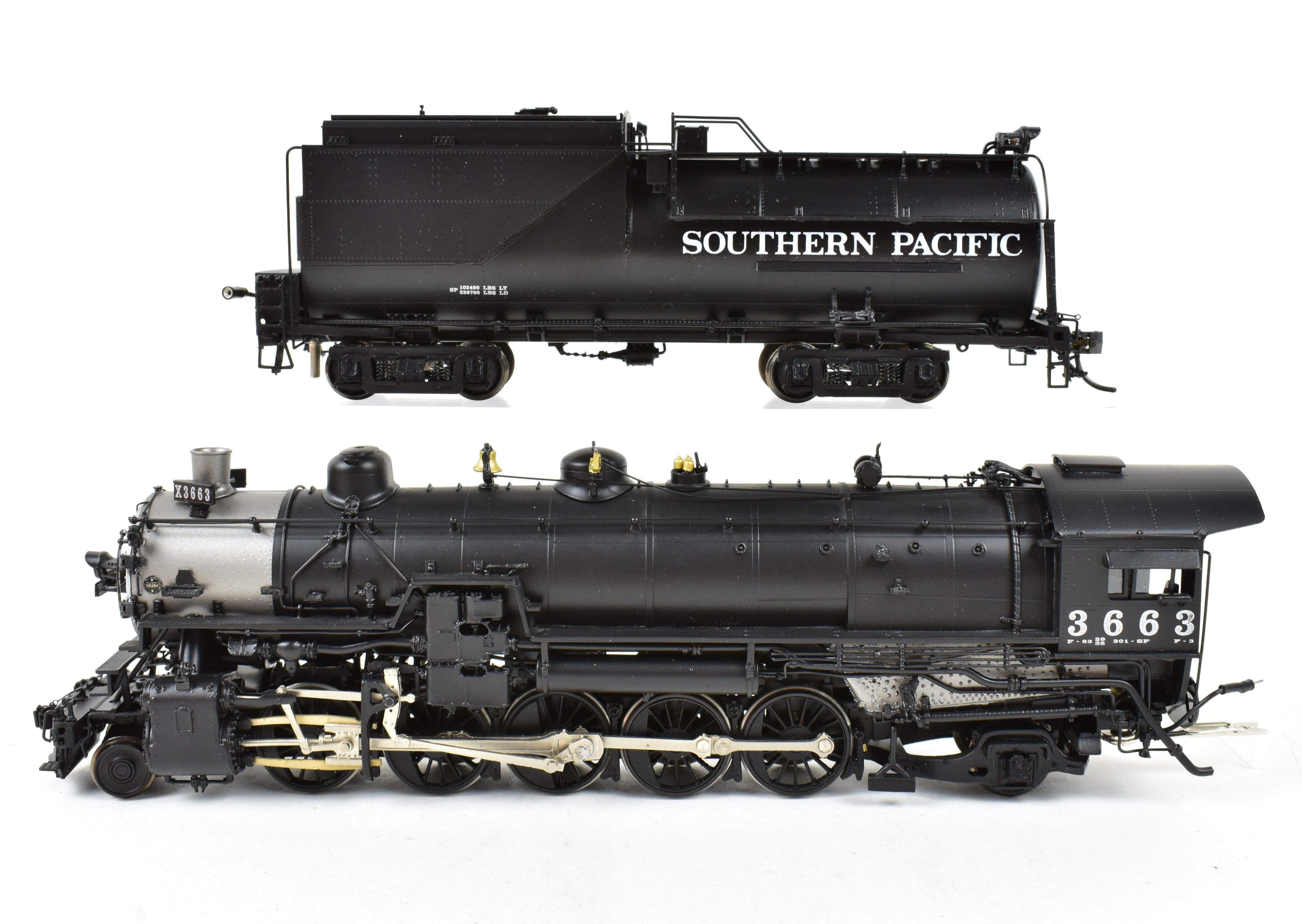 HO Scale Brass Precision Scale Co. Southern Pacific F-3 2-10-2 Factory Painted Locomotive Model No. 3663