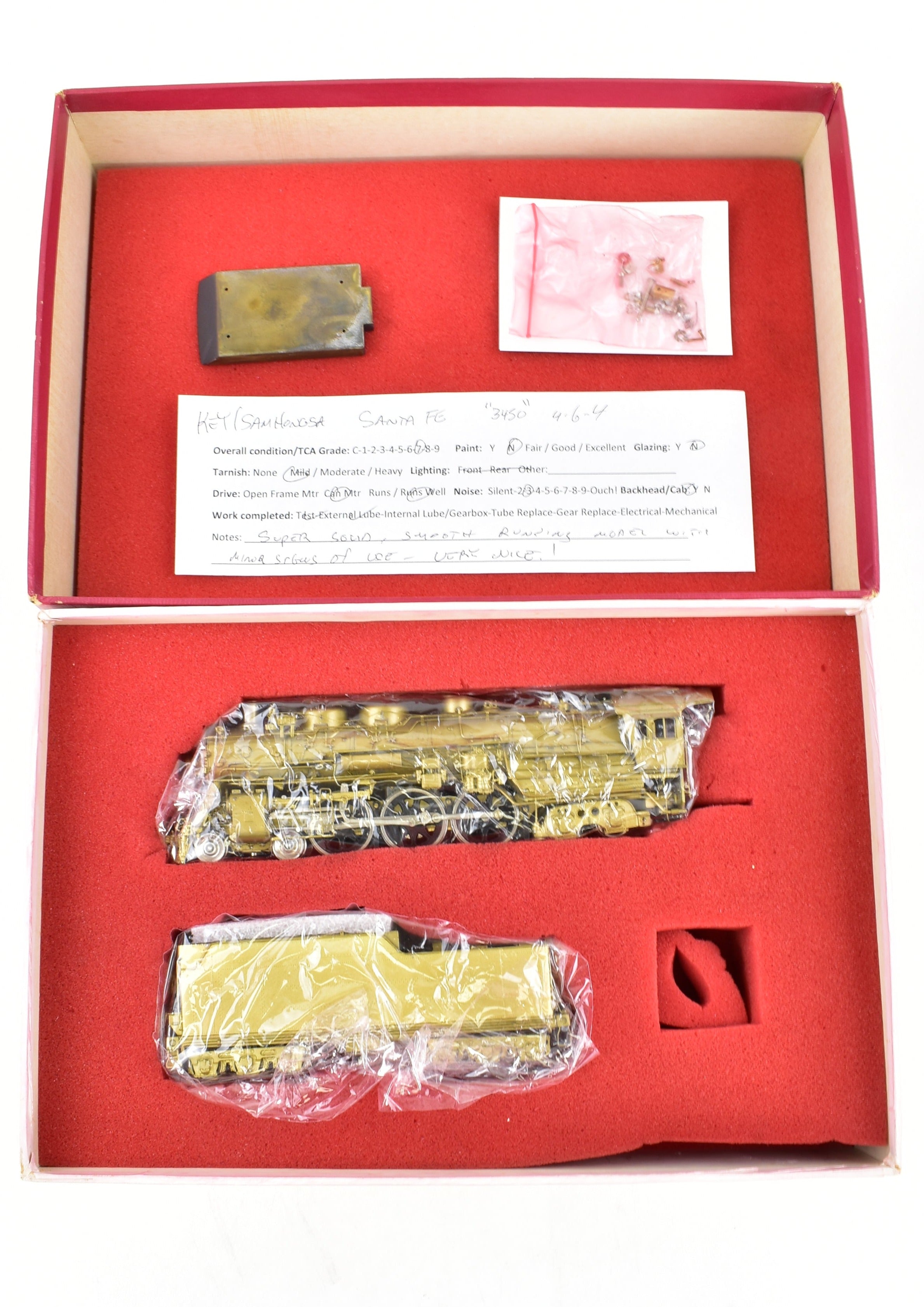 High - Quality HO Scale Brass Key Imports ATSF - Santa Fe 3450 Class 4 - 6 - 4 Modernized Model Train