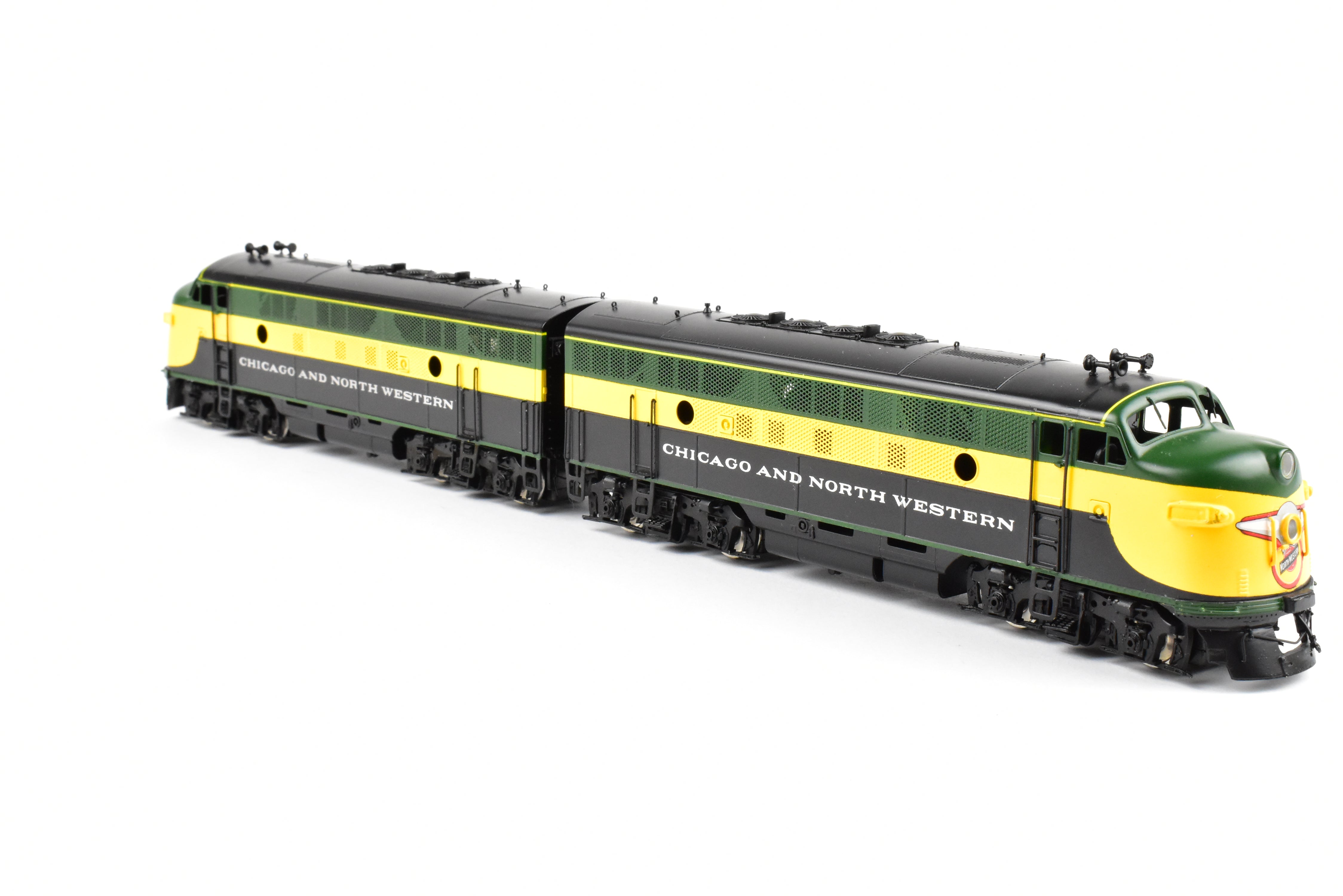 HO Scale Brass Model Train - Chicago and Northwestern EMD F3A/F3A PH II 1500 HP 2-Unit Set in C&NW's Freight Scheme (Oriental Limited)