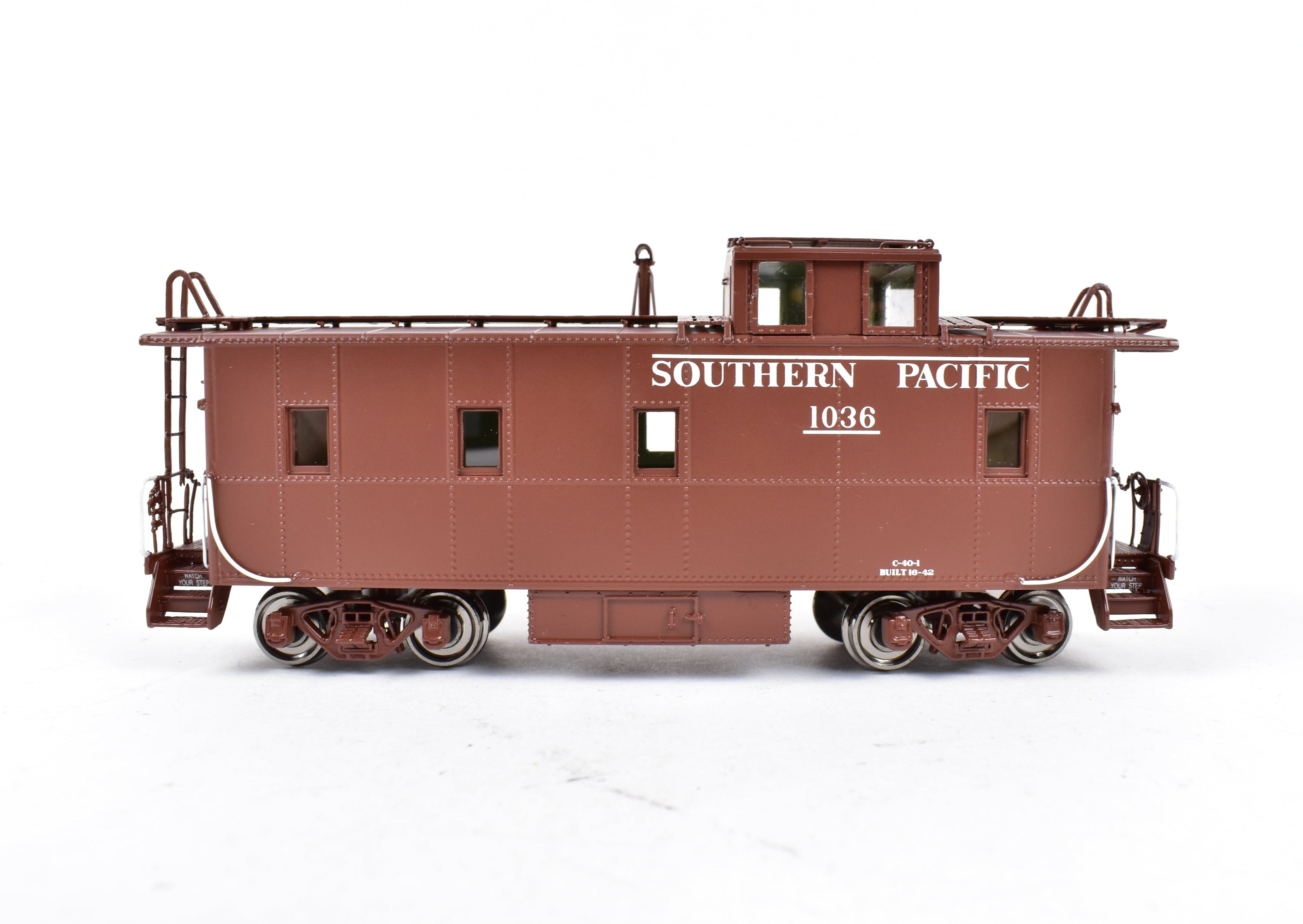 HO Scale Brass Southern Pacific Riveted Steel Caboose C-40-1 FP No. 1036 by Challenger Imports