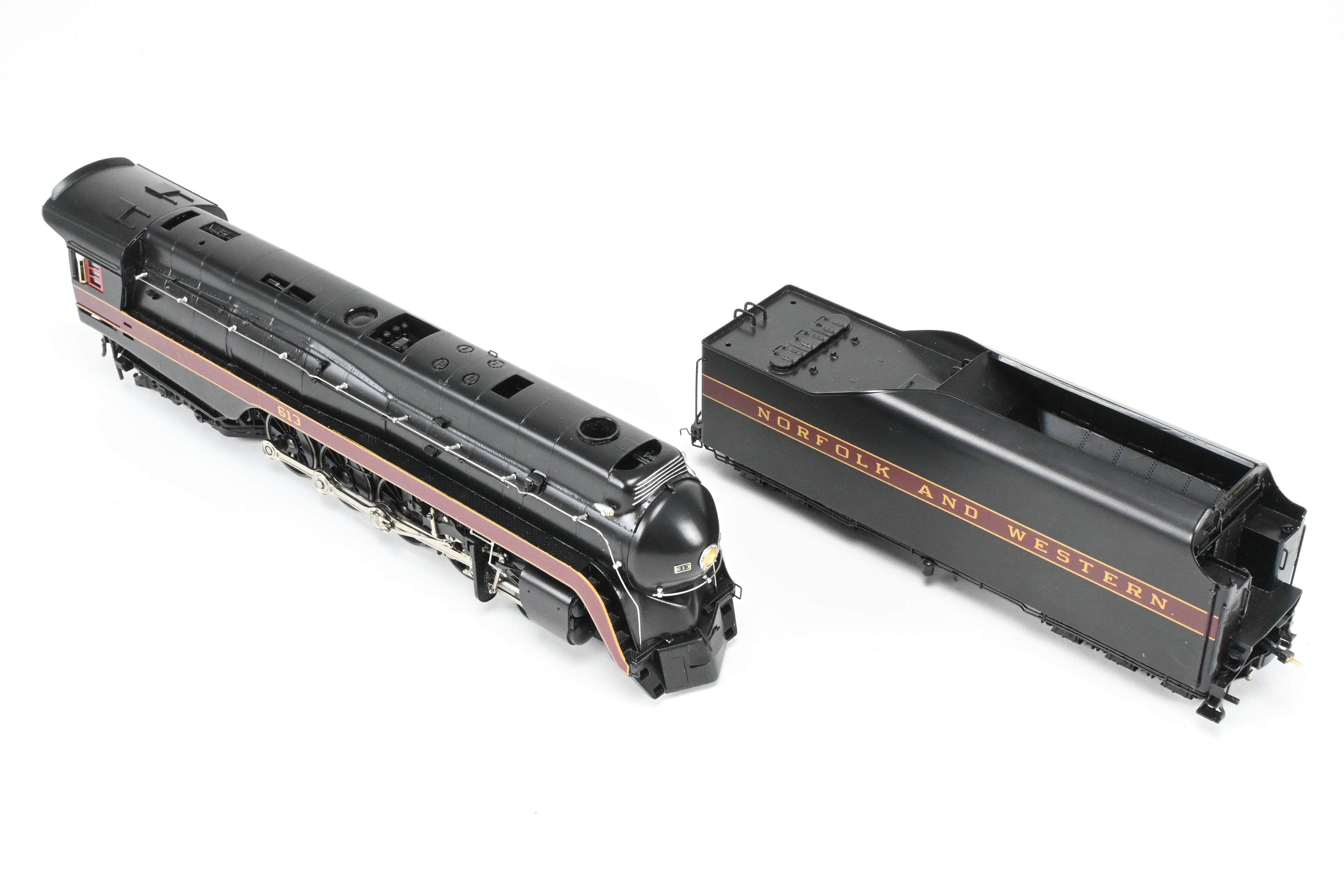 HO Scale Brass Steam Locomotive Model - Overland Models, Inc. Norfolk & Western Class “J” 4-8-4 Streamlined As Built, Factory-Painted FP #613