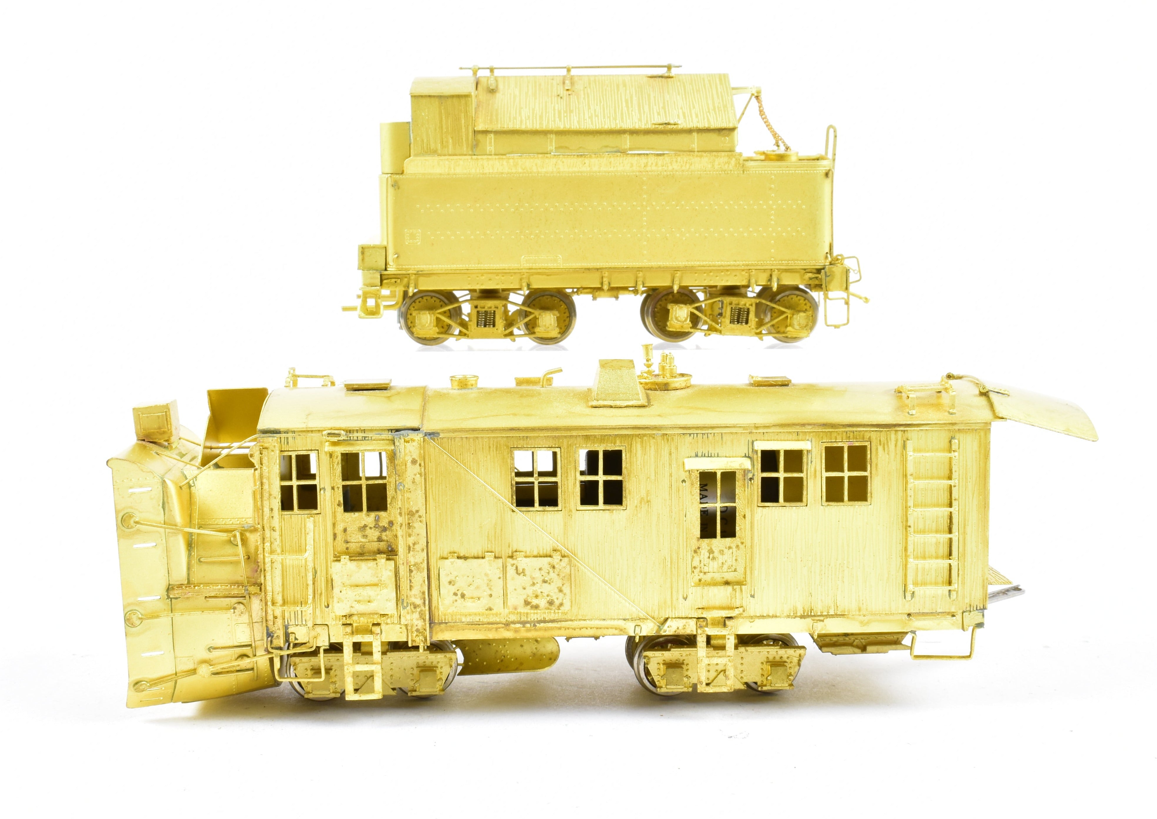 1991 HOn3 Brass D&RGW 'O-Y' Rotary Snowplow by OMI with Tender