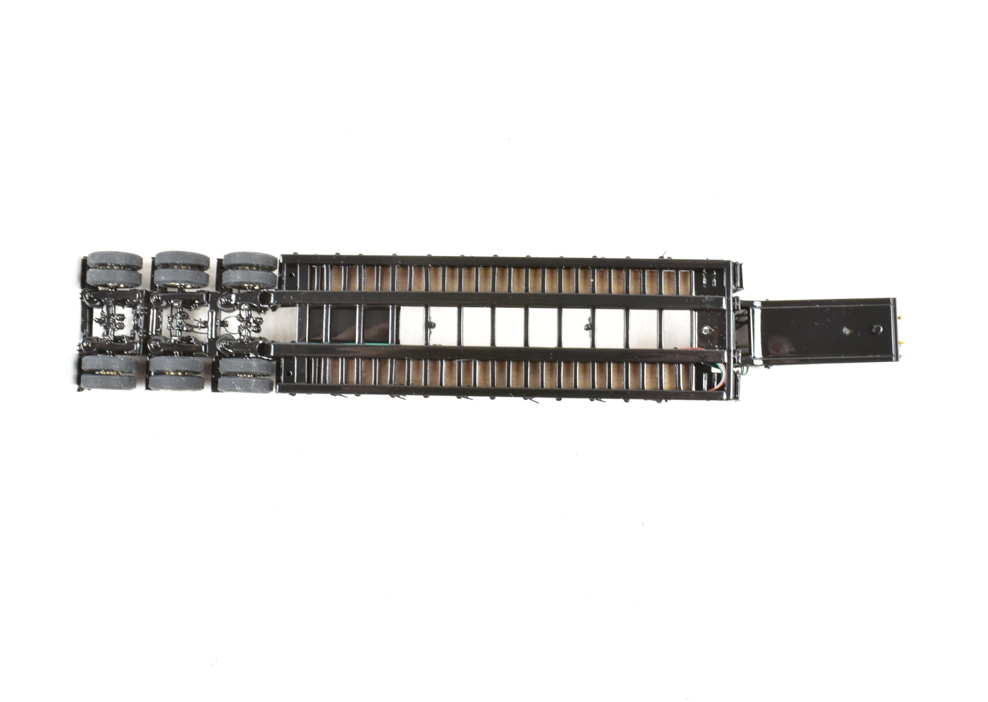 High - Quality HO Scale Brass Construction Classic Mint Collectibles Talbert 55SA Low Boy Trailer in Factory - Painted Black Finish for Model Enthusiasts