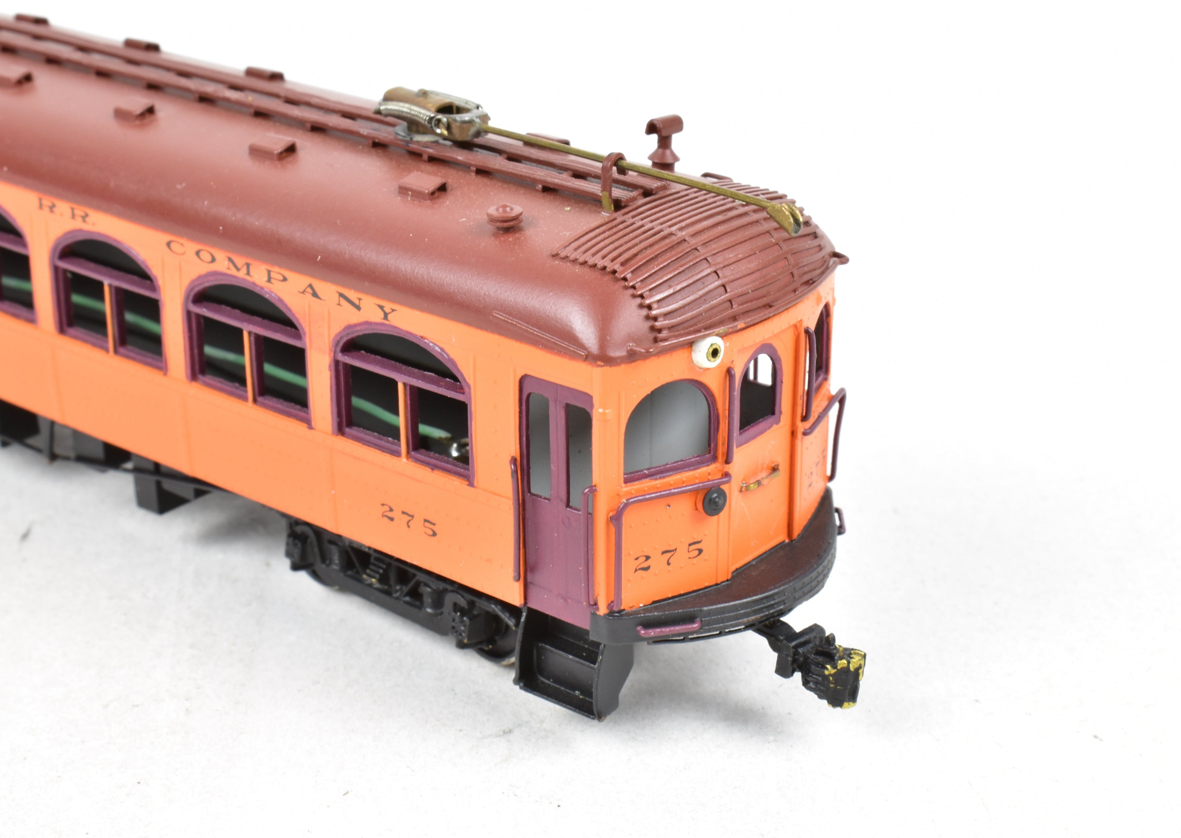 HO Scale Brass Illinois Traction Tangerine Flyer Powered Combine Model #275 by GSB Rail Associates with Custom Painting
