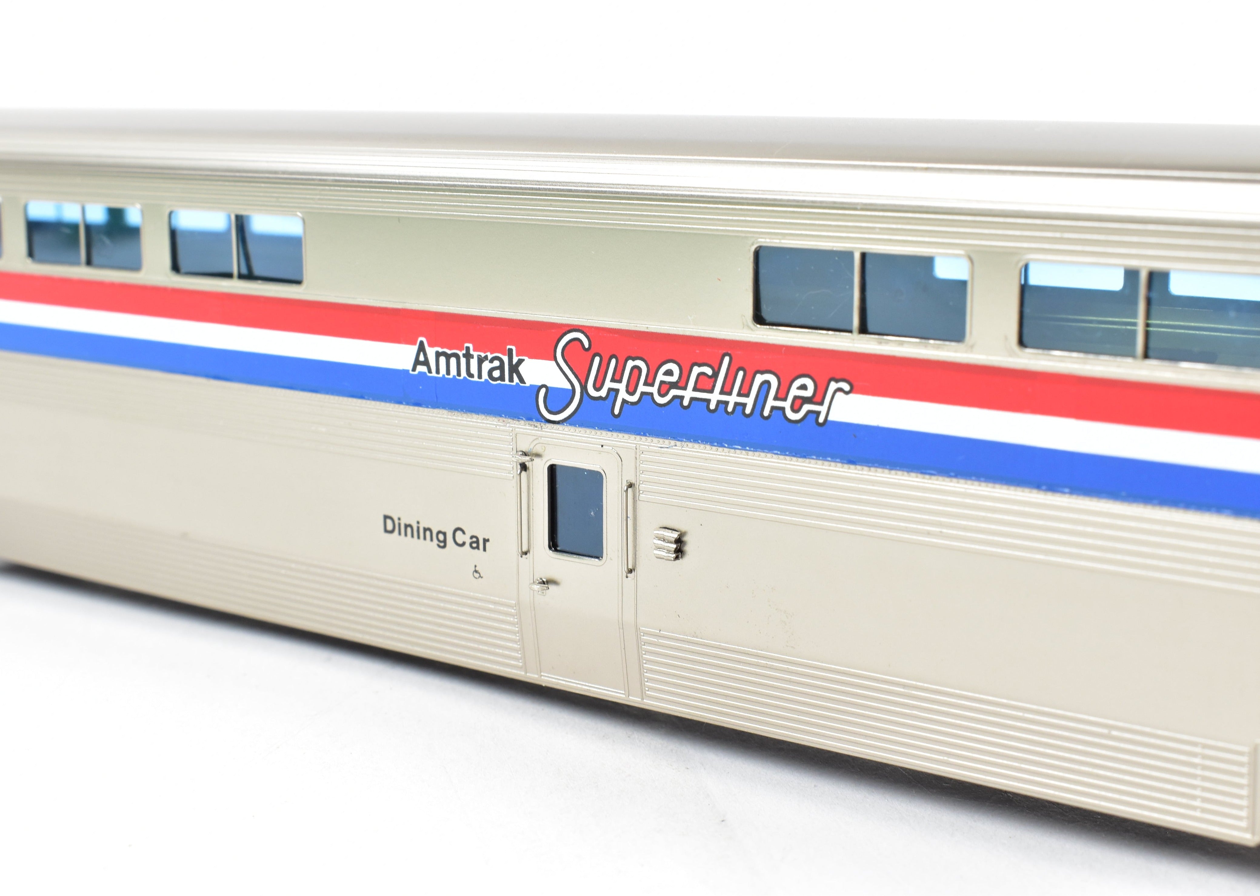 HO Scale Brass Amtrak Superliner Dining Car Model by Overland Models, Inc. - Custom Lettered No. 38015 for Western Long - Distance Trains