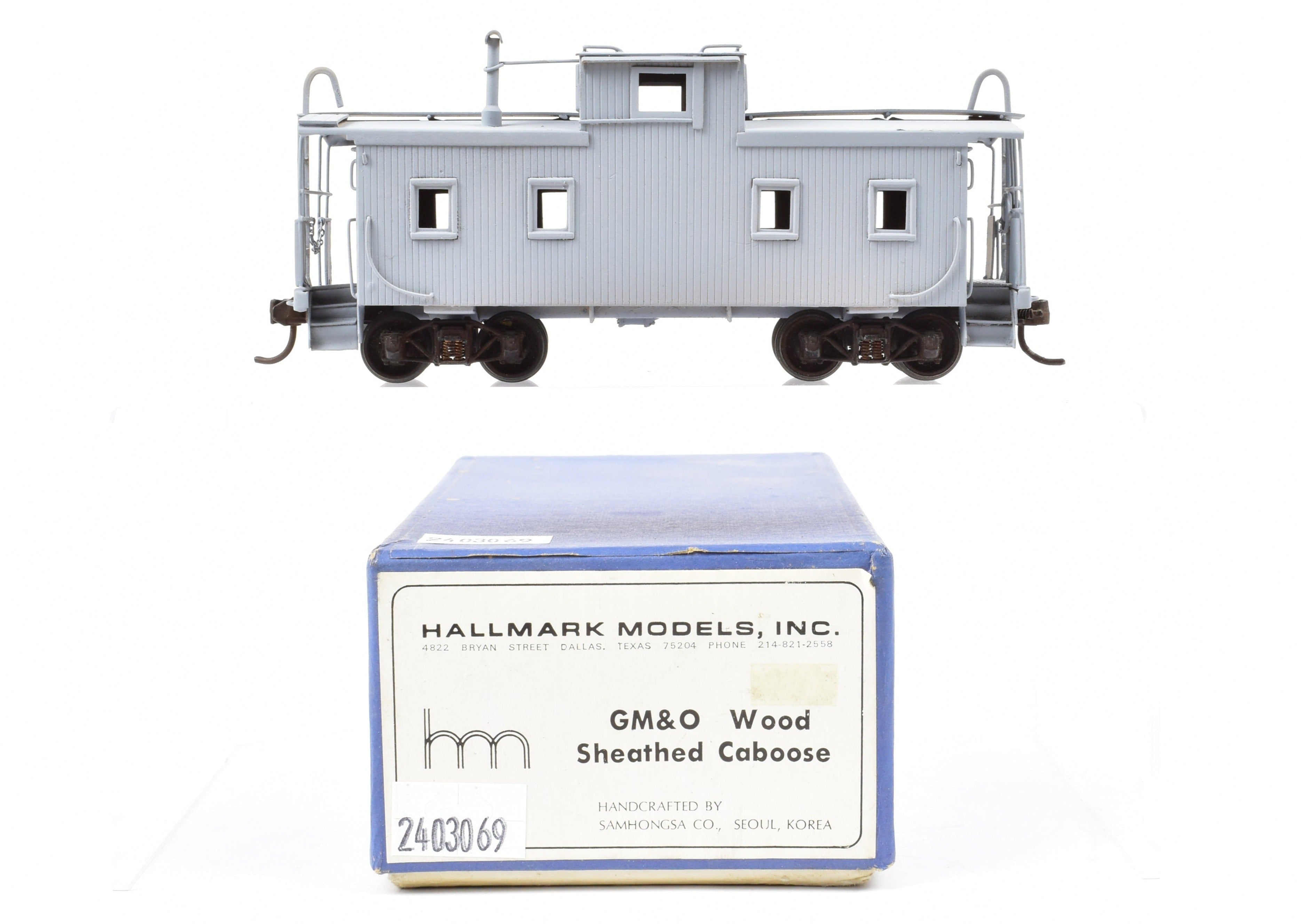 HO Scale Brass Hallmark GM&O Gulf Mobile & Ohio Partially Painted Wood Caboose