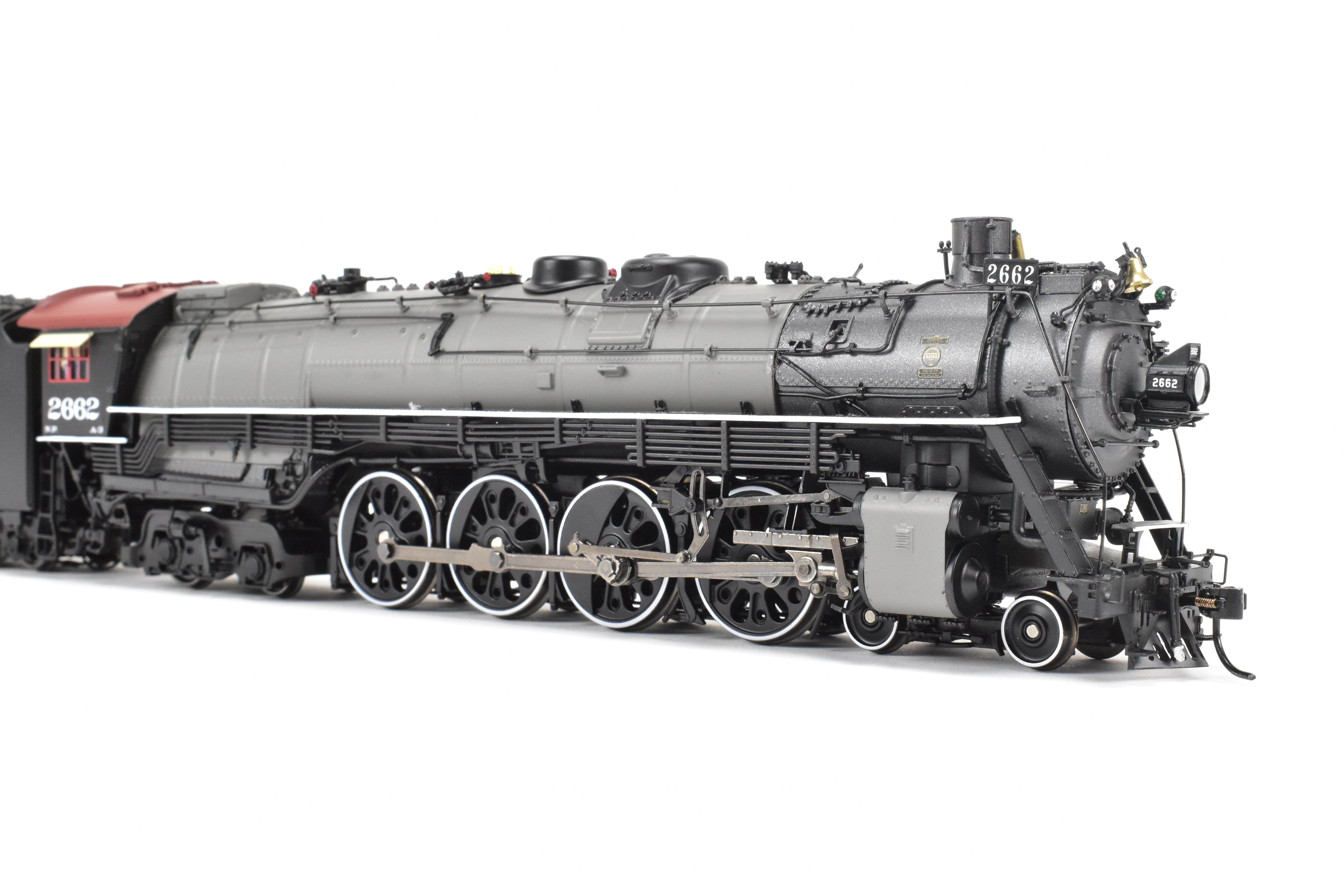 HO Scale Model Train - Broadway Limited Imports Brass Hybrid Series Northern Pacific A - 3 4 - 8 - 4 FP Locomotive with Gray Boiler (Post 1947) and Smoke, Featuring Paragon 4 Sound for DC and DCC Operation