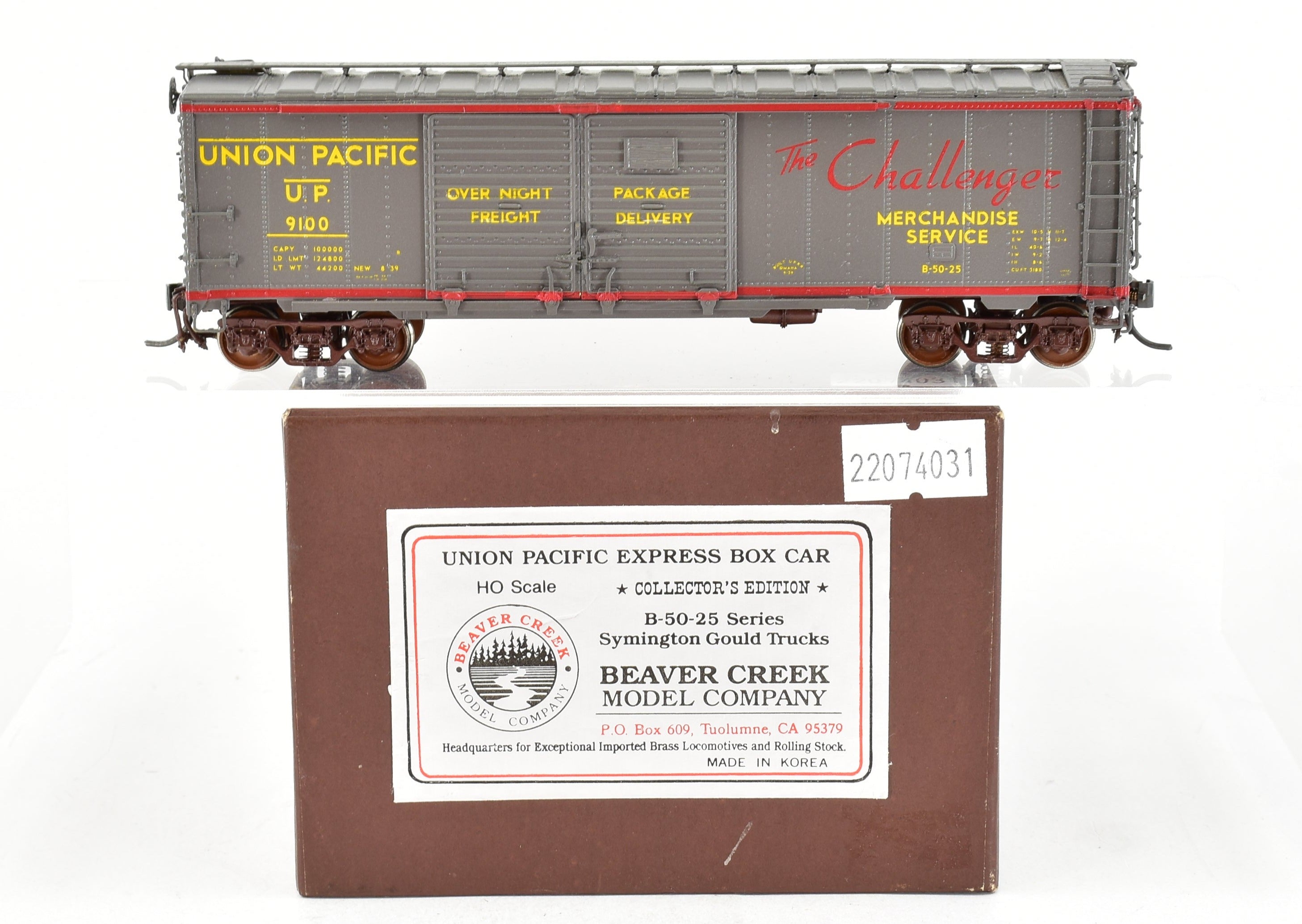 HO Scale Brass Union Pacific Express Box Car B-50-25 Series No. 9100