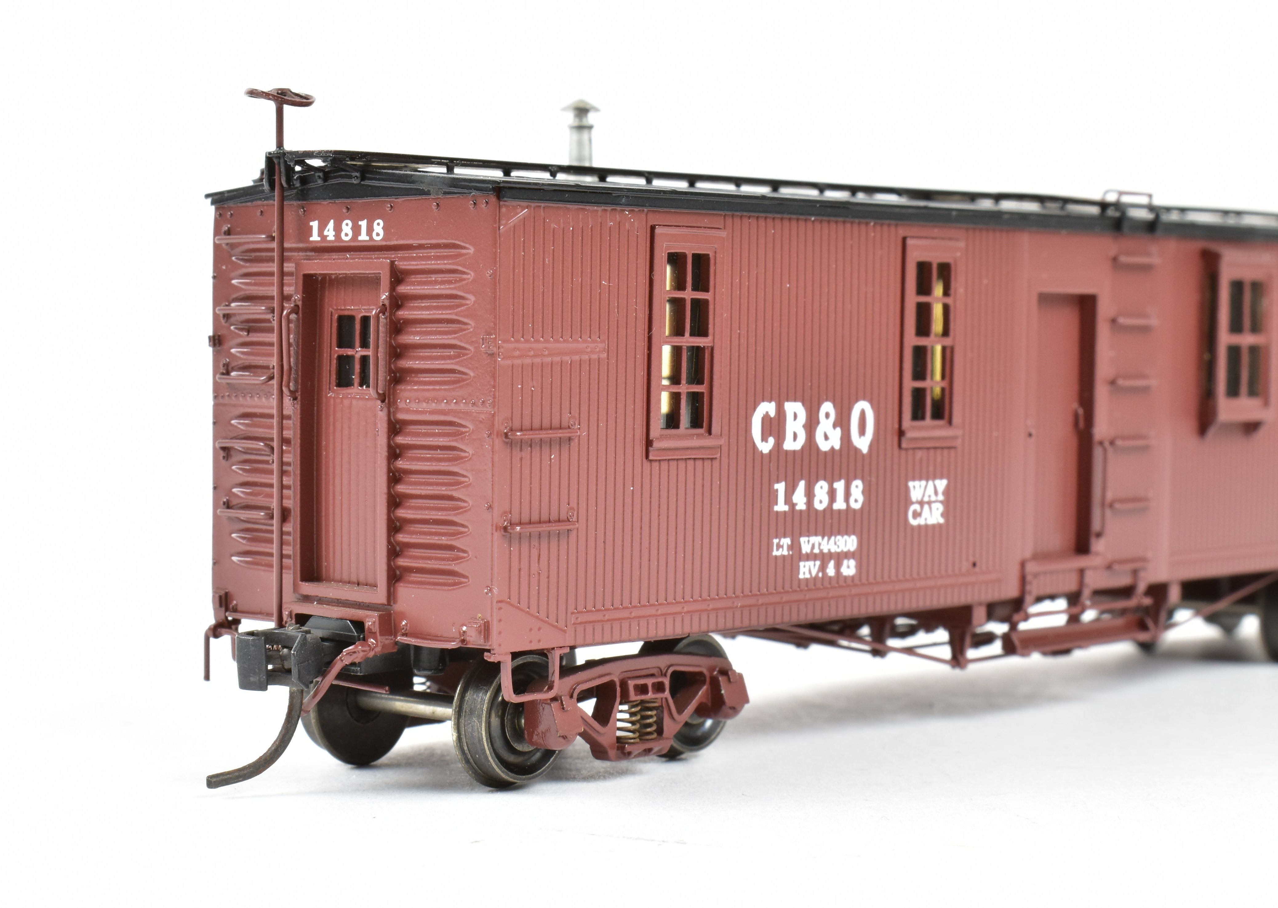 High - Quality HO Scale Brass Model Railway Classics CB&Q - Burlington Route War Emergency Waycar with Factory Painting and REBOXX Design