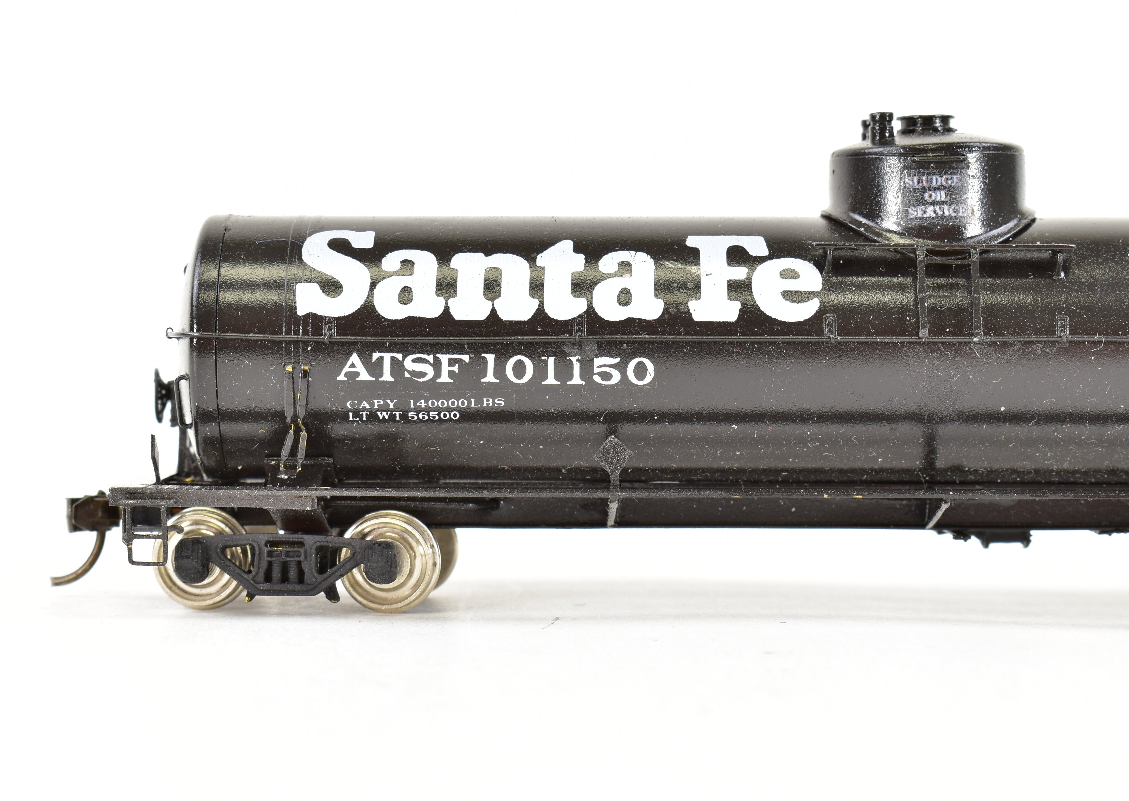 HO Scale Brass Precision Scale Co. 16,000 Gallon Tank Car Professionally Painted in ATSF - Santa Fe Style