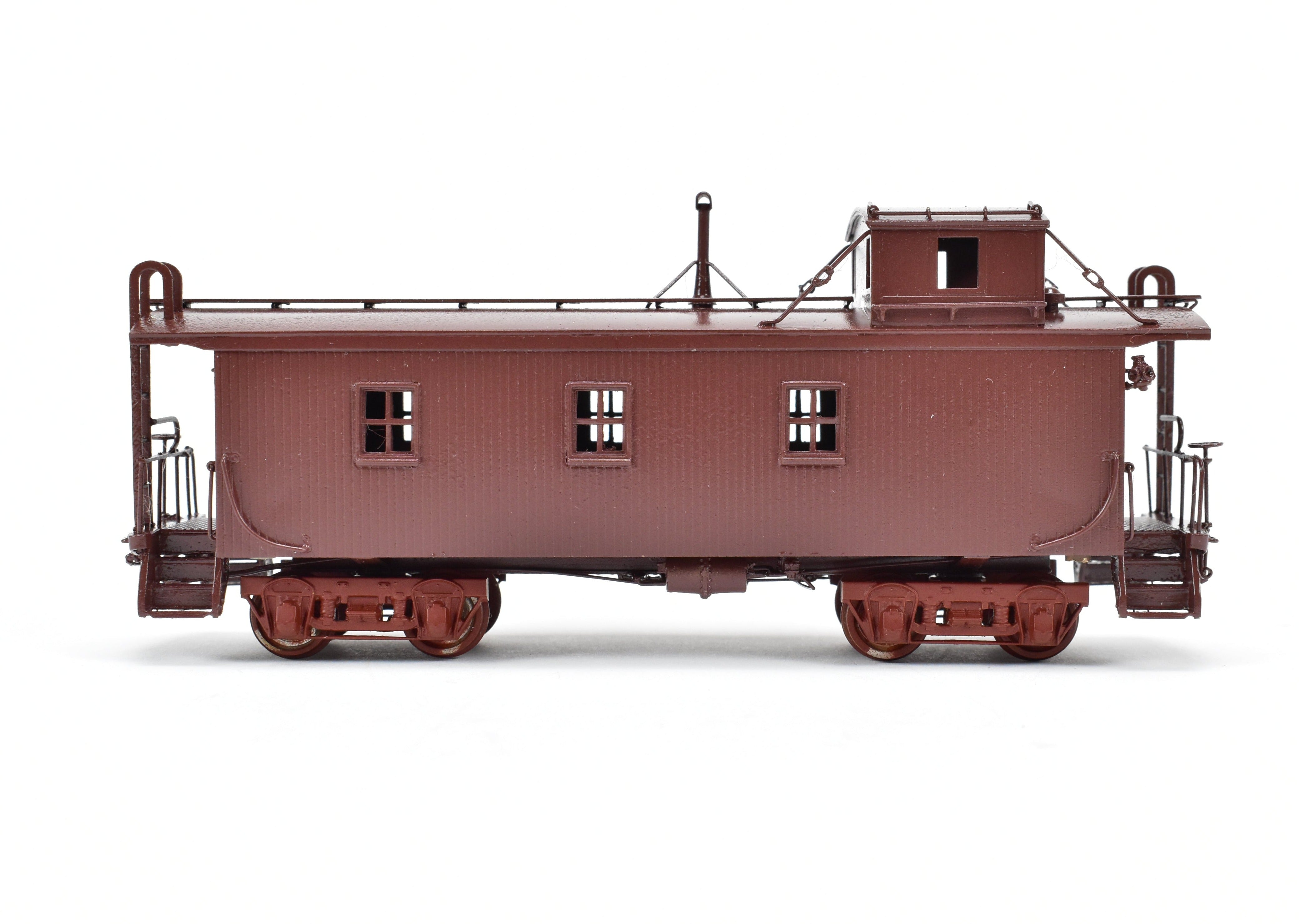 HO Scale Brass Model of Oriental Limited CB&Q - Burlington Route NE-9 Wood Caboose with No Lettering on Car Body
