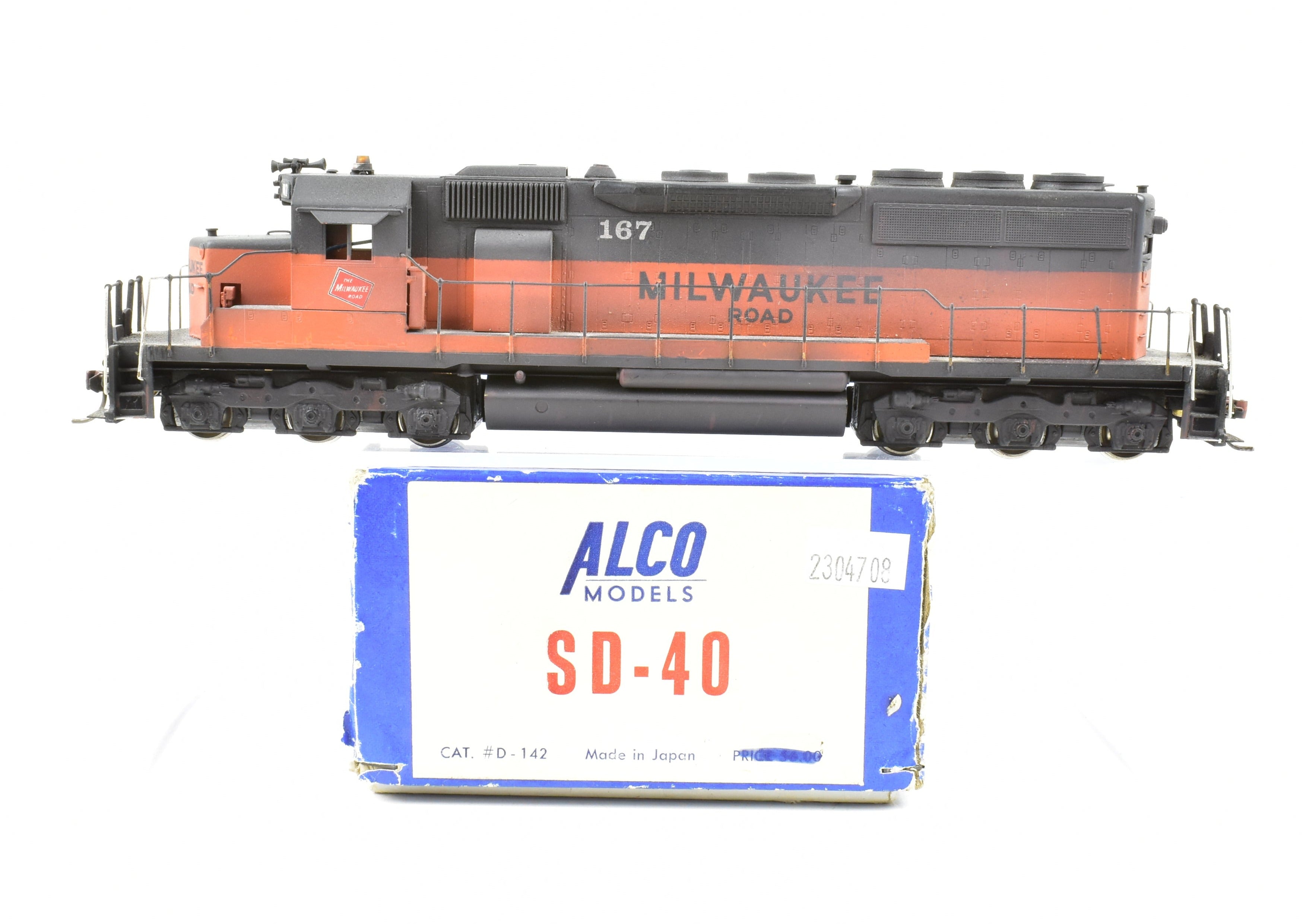 Custom Painted HO Brass Alco MILW - Milwaukee Road EMD SD40 Diesel No. 167