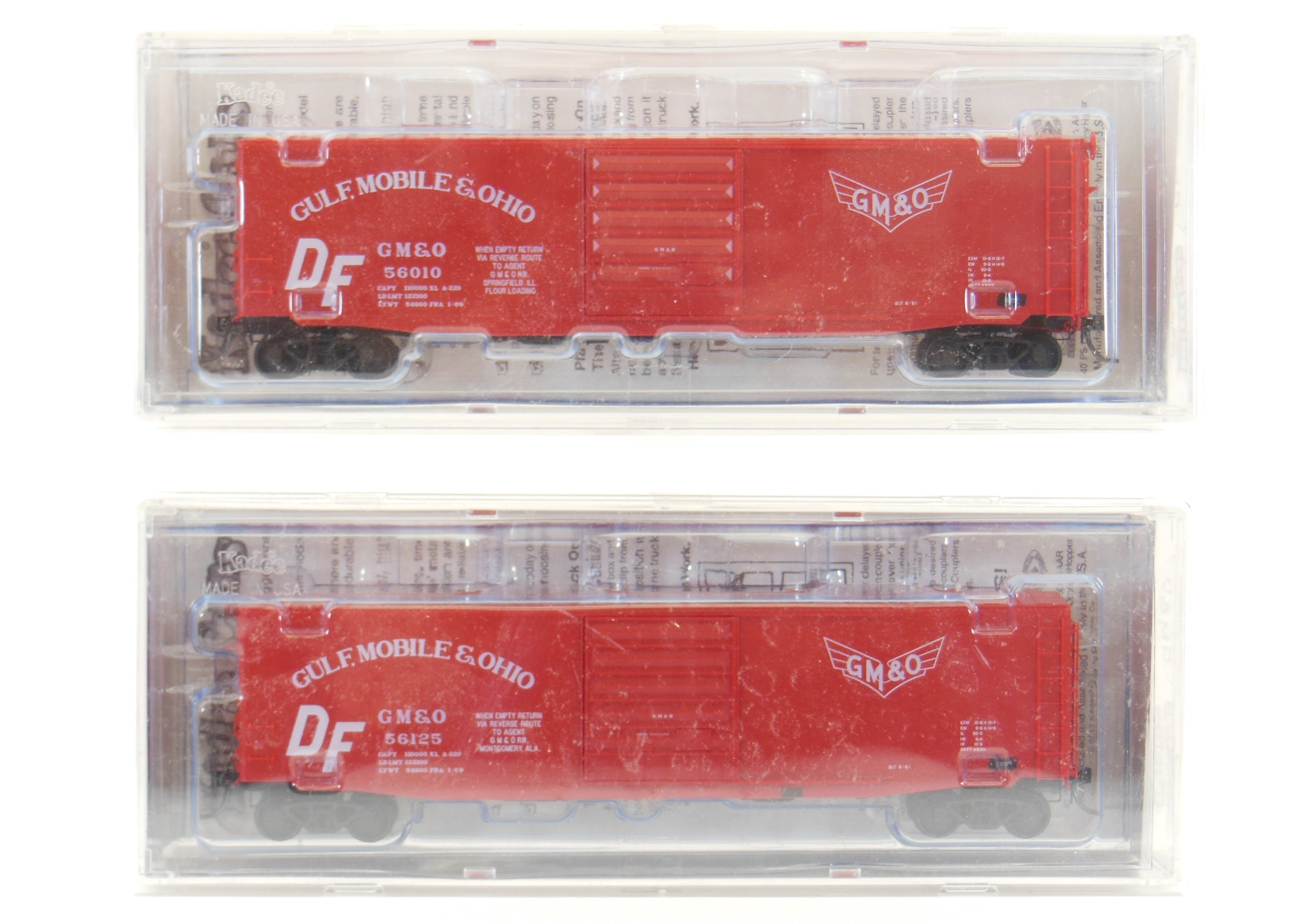 HO Scale Kadee Manufacturing GM&O - Gulf Mobile & Ohio Historical Society PS-1 50-Foot Standard Door Boxcars, Lot of 2 Sealed Brand-New Railroad Model Vehicles