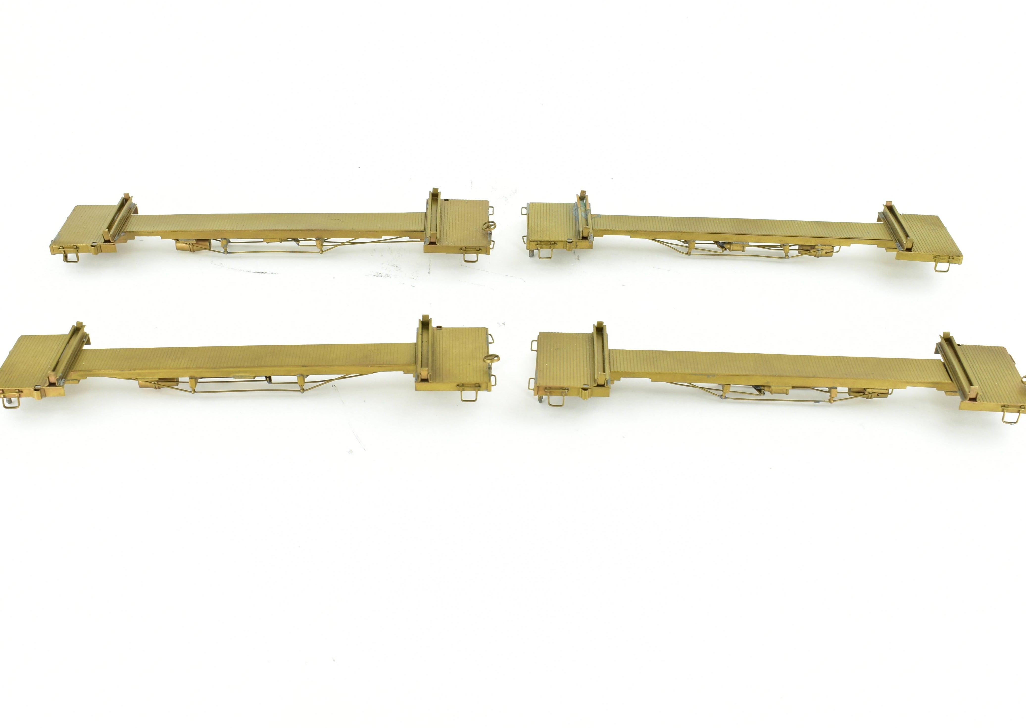 HO Brass 41' Log Cars 4-Pack by Far East Distributors, No Trucks