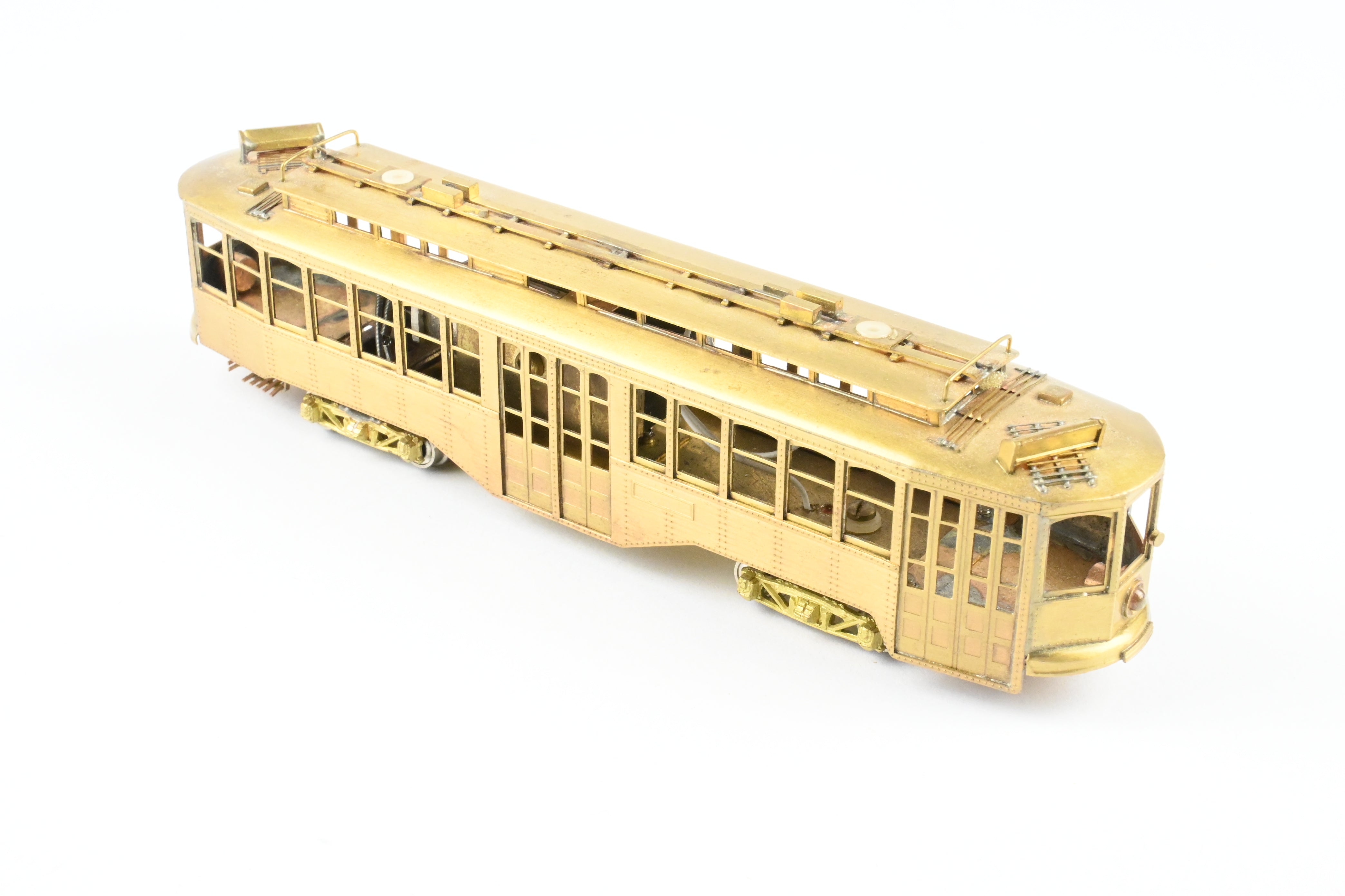 HO Scale Brass Pittsburgh Railway Co. Double Ended Jones Trolley in Reboxx, Poles Missing
