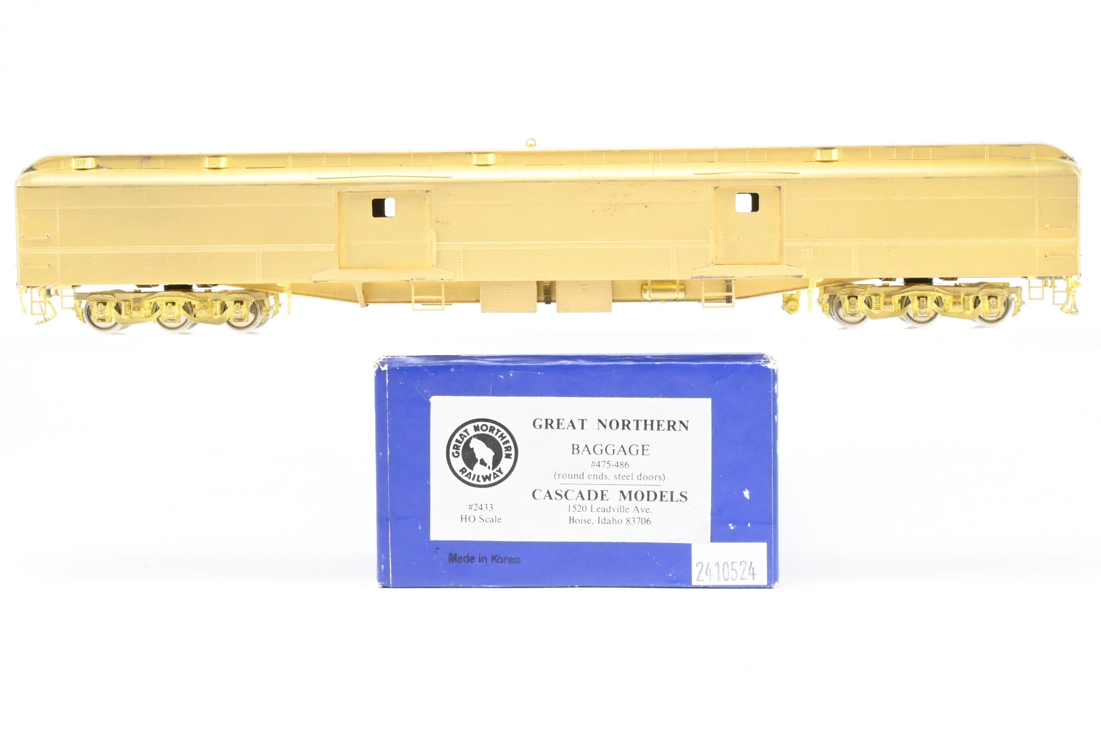 HO Scale Brass Cascade Models Great Northern Modernized Baggage Car with Round Ends and Steel Doors, Models #475 - 486