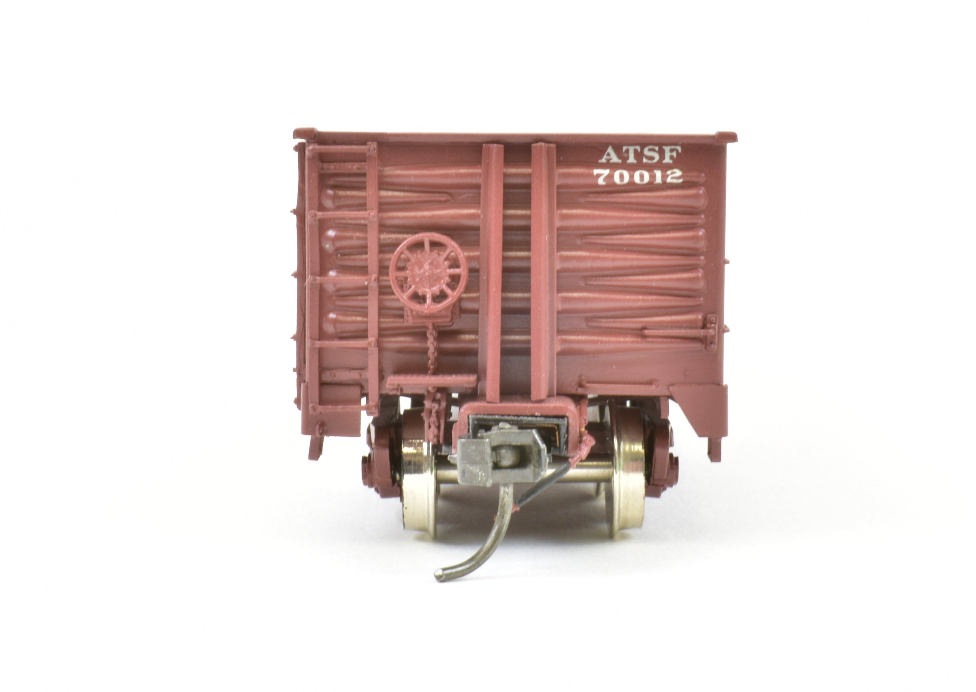HO Scale Brass Gondola Model by OMI - Overland Models, Inc., ATSF - Santa Fe 100 Ton Pro - Painted Gondola with Road Number 70012