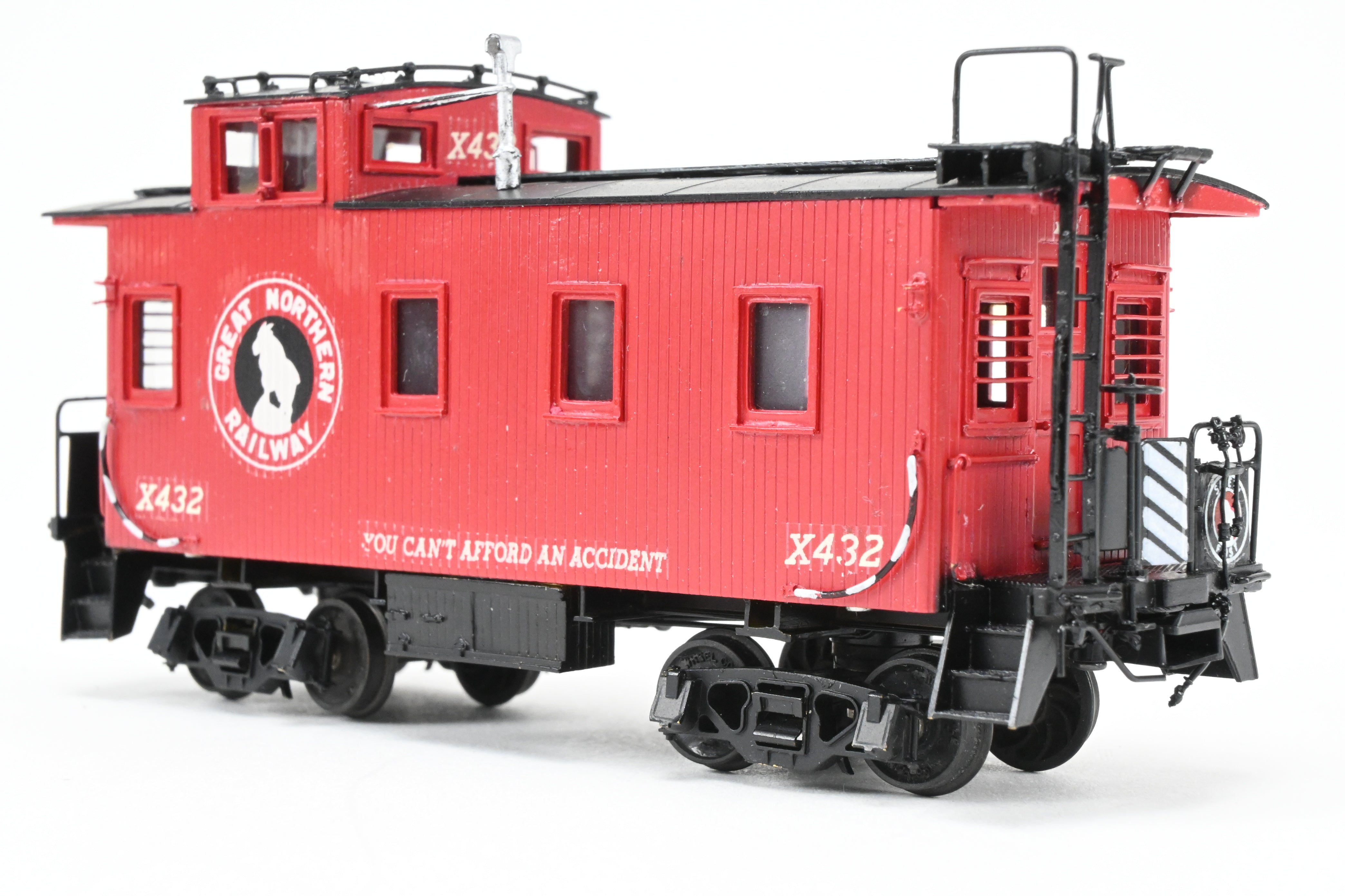 HO Scale Brass Model of Great Northern Wood Caboose X337/X432 with Standard Window - Collector's Edition FP #X432 from Beaver Creek Model Co.