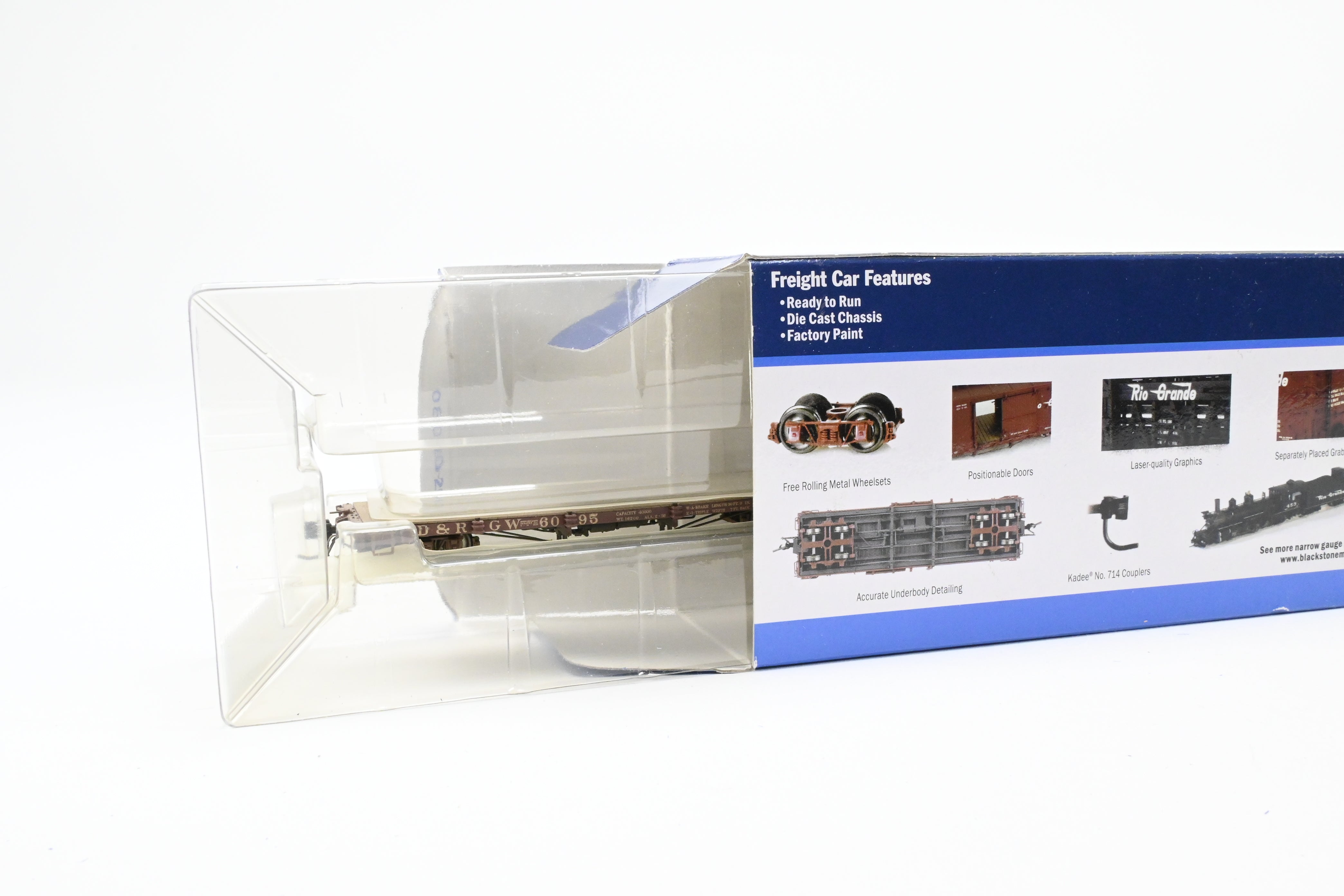 HOn3 Scale Model Train - Blackstone Models D&RGW Denver & Rio Grande Western 30’ Weathered Flat Car No. 6095
