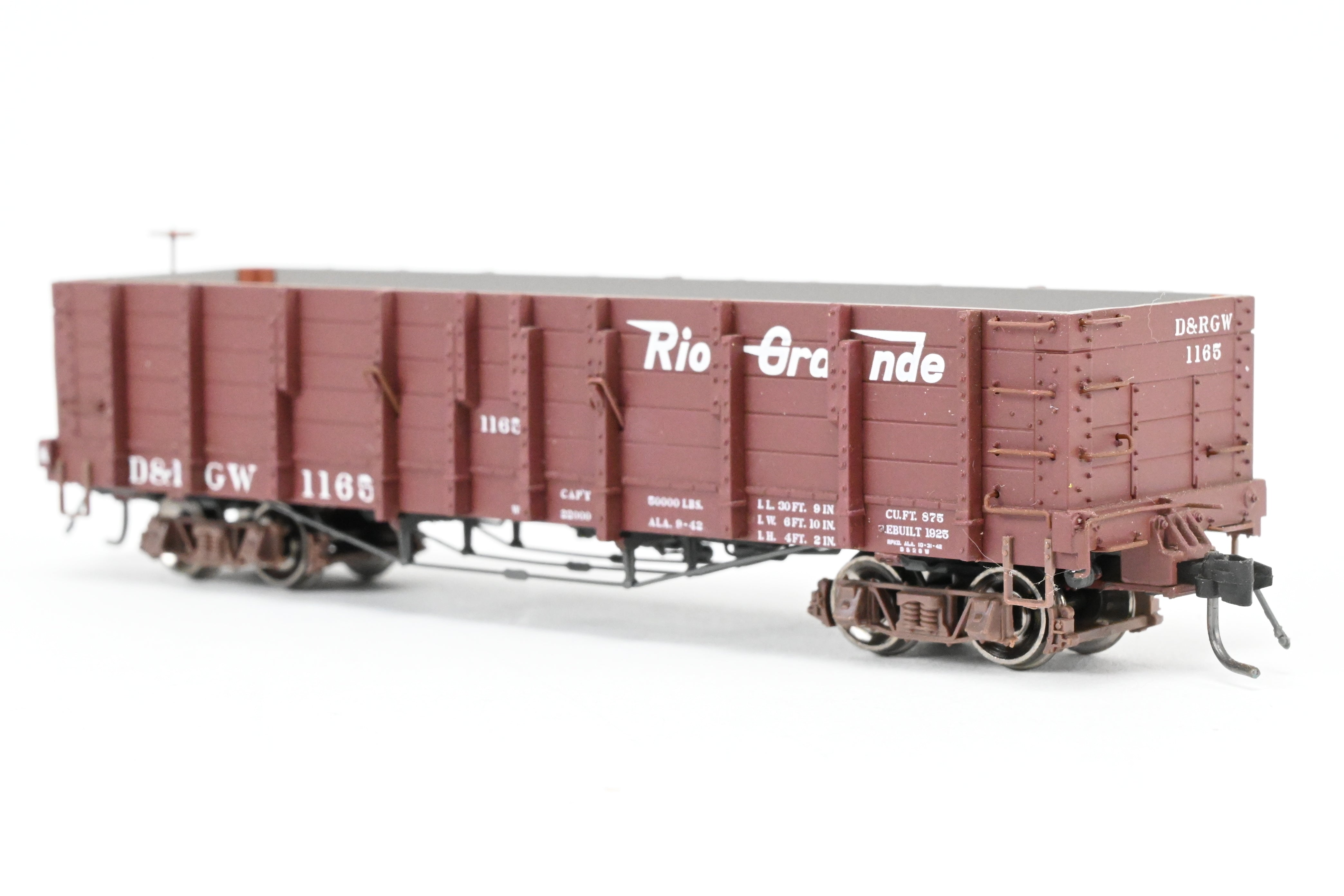 HOn3 Blackstone Models D&RGW High Side Gondola No. 1165 with Flying Grande Herald