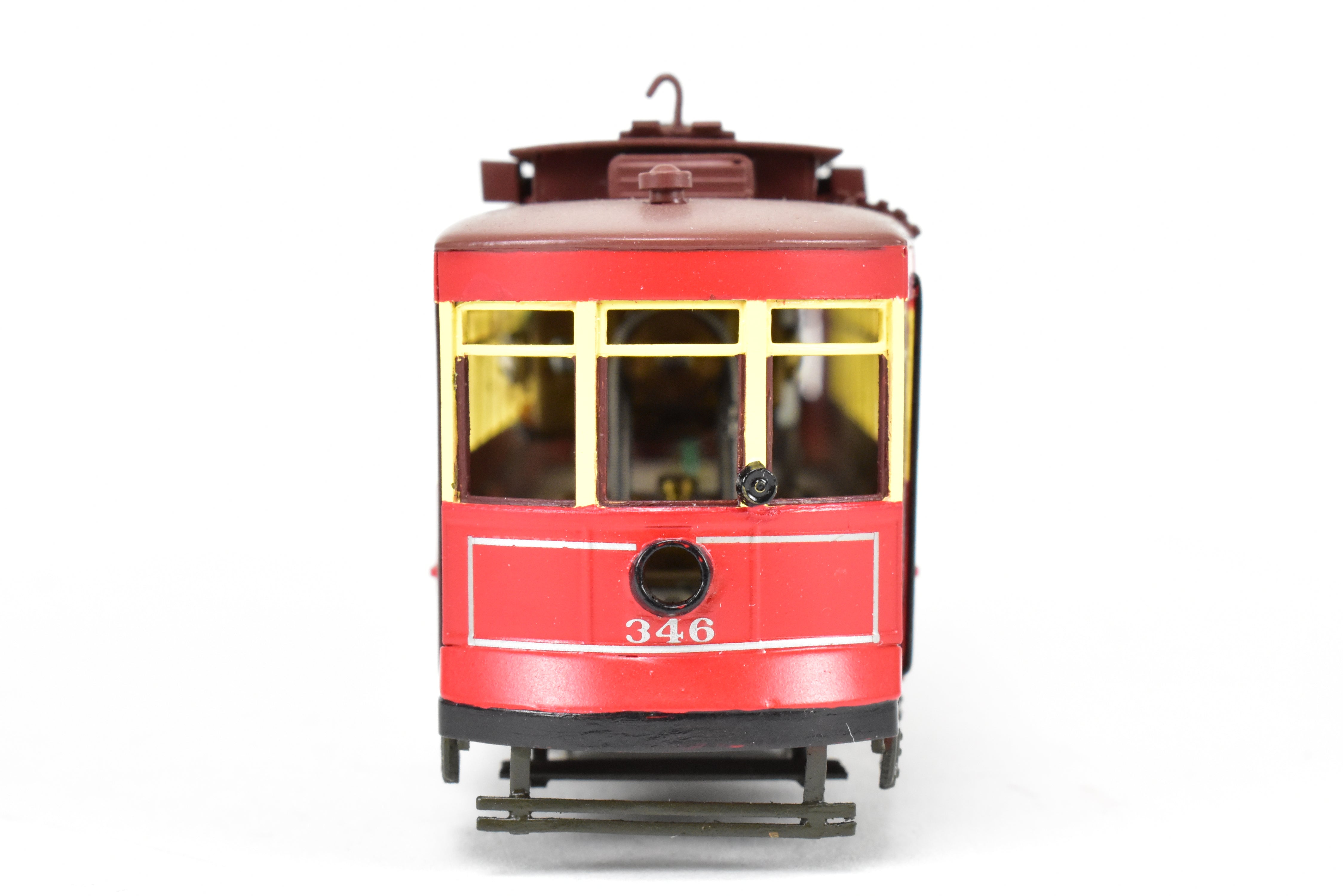 HO Scale Brass Chicago Surface Lines Big Brill Car Model - Fairfield Models 346 CSL, Custom Painted with 4 Vents, Road Number 346