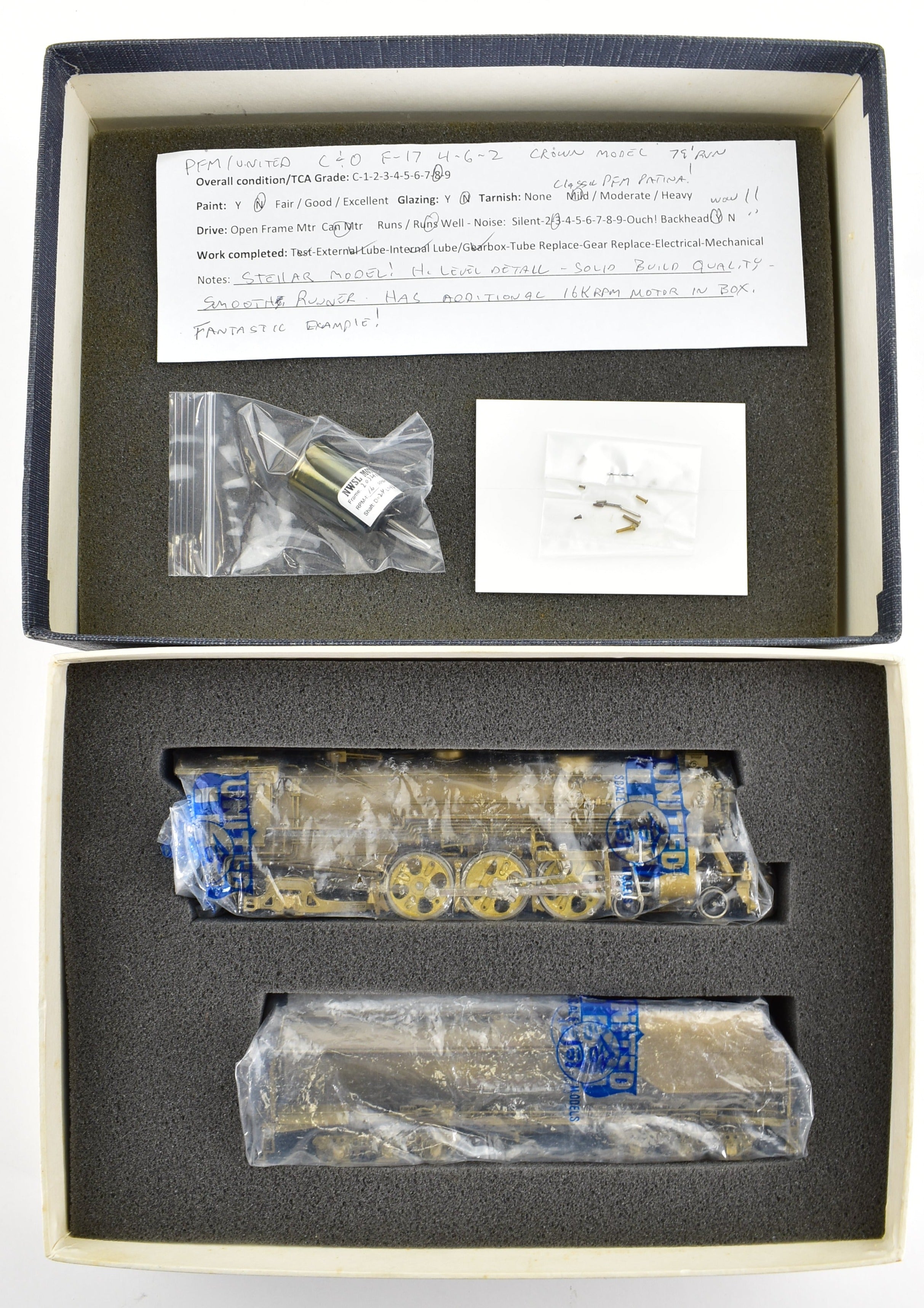 HO Scale Brass Pacific Fast Mail Model - United C&O - Chesapeake & Ohio 4-6-2 Class F-17 Pacific Crown, 1979 Production Run