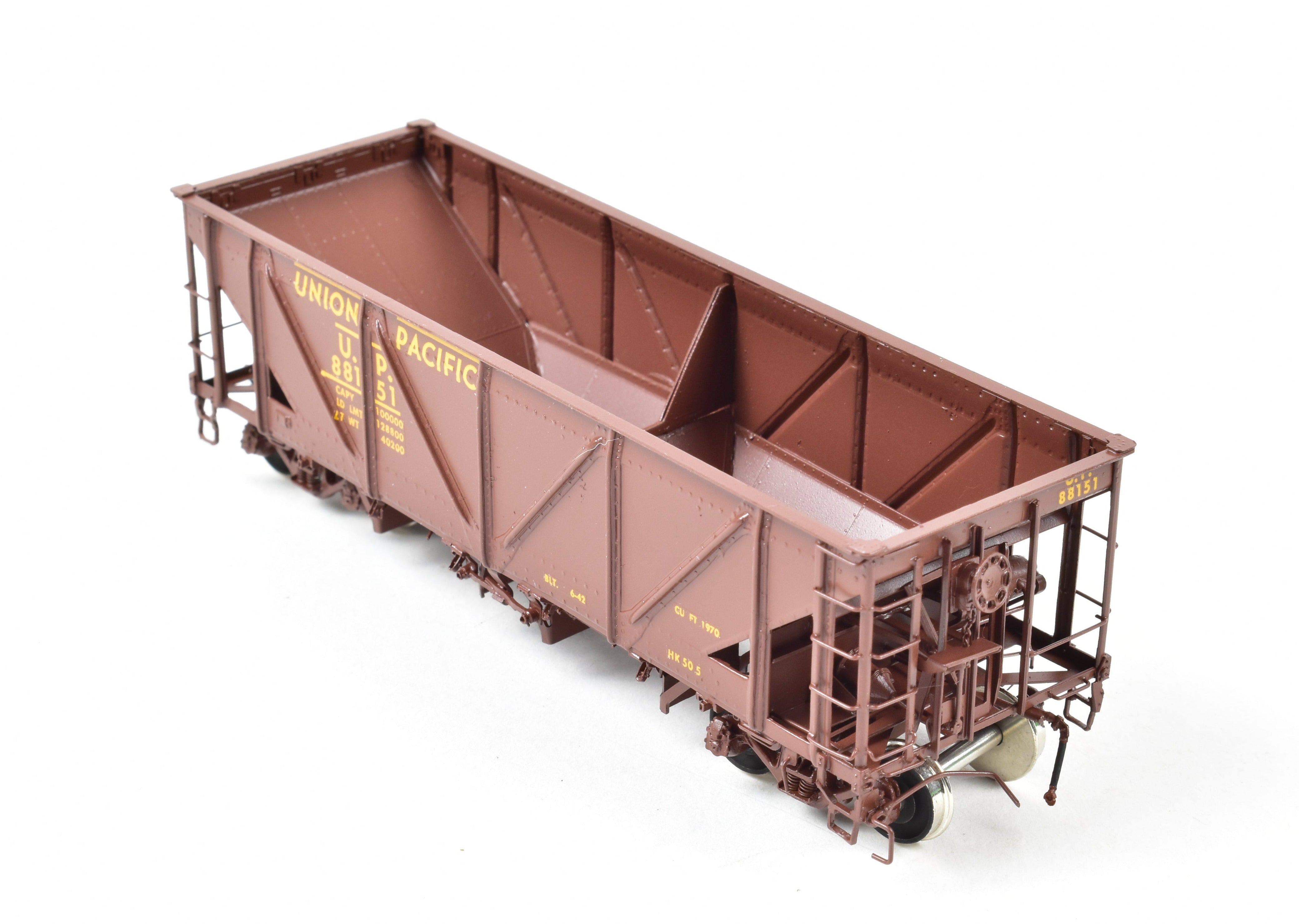 HO Scale Brass Freight Car - OMI (Overland Models, Inc.) Union Pacific Hart Selective Ballast & Coal Car HK - 50 - 5 FP, Ideal for Model Railroading