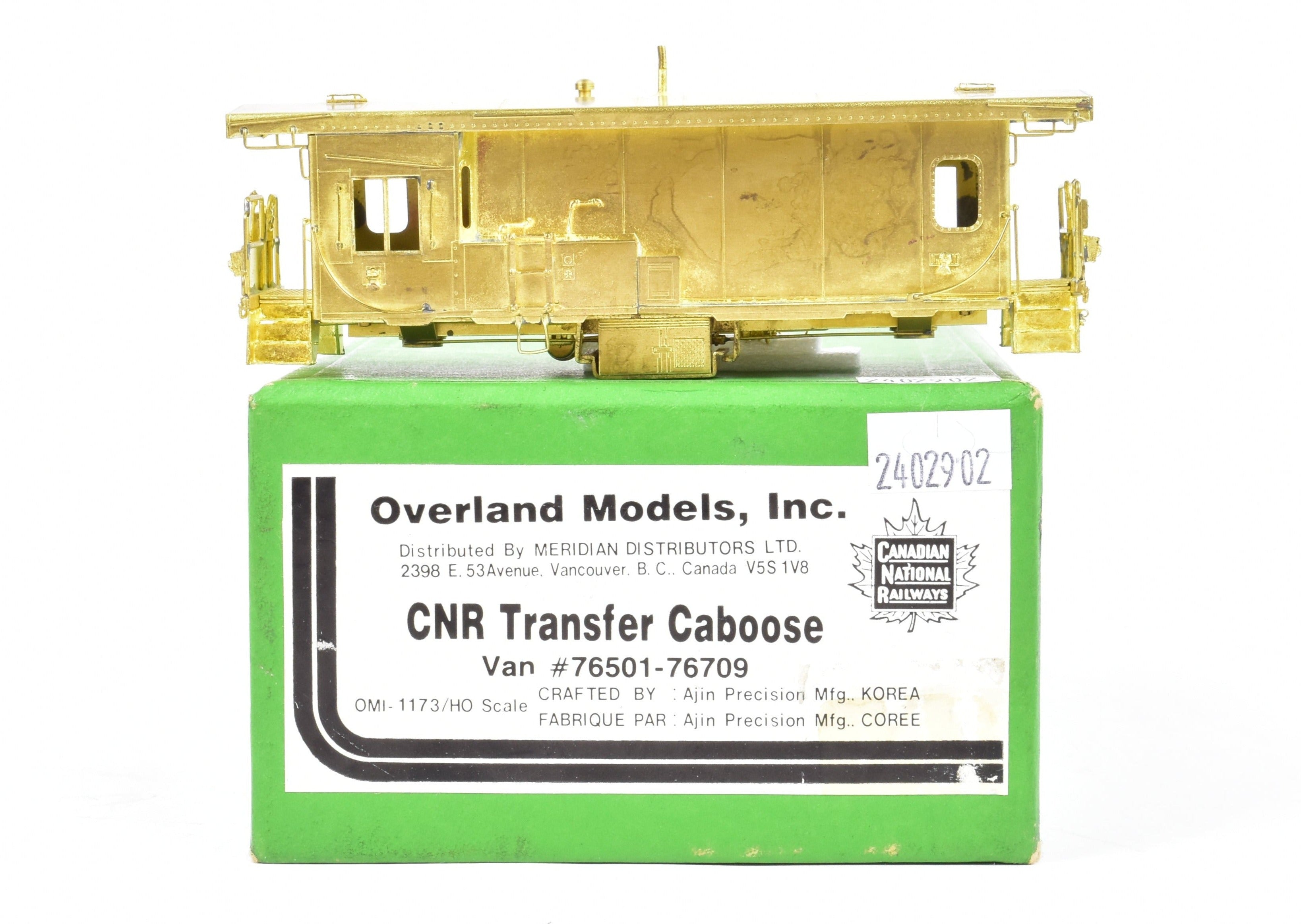 HO Brass OMI CNR Transfer Caboose Van #76501 - 76709 by Overland Models