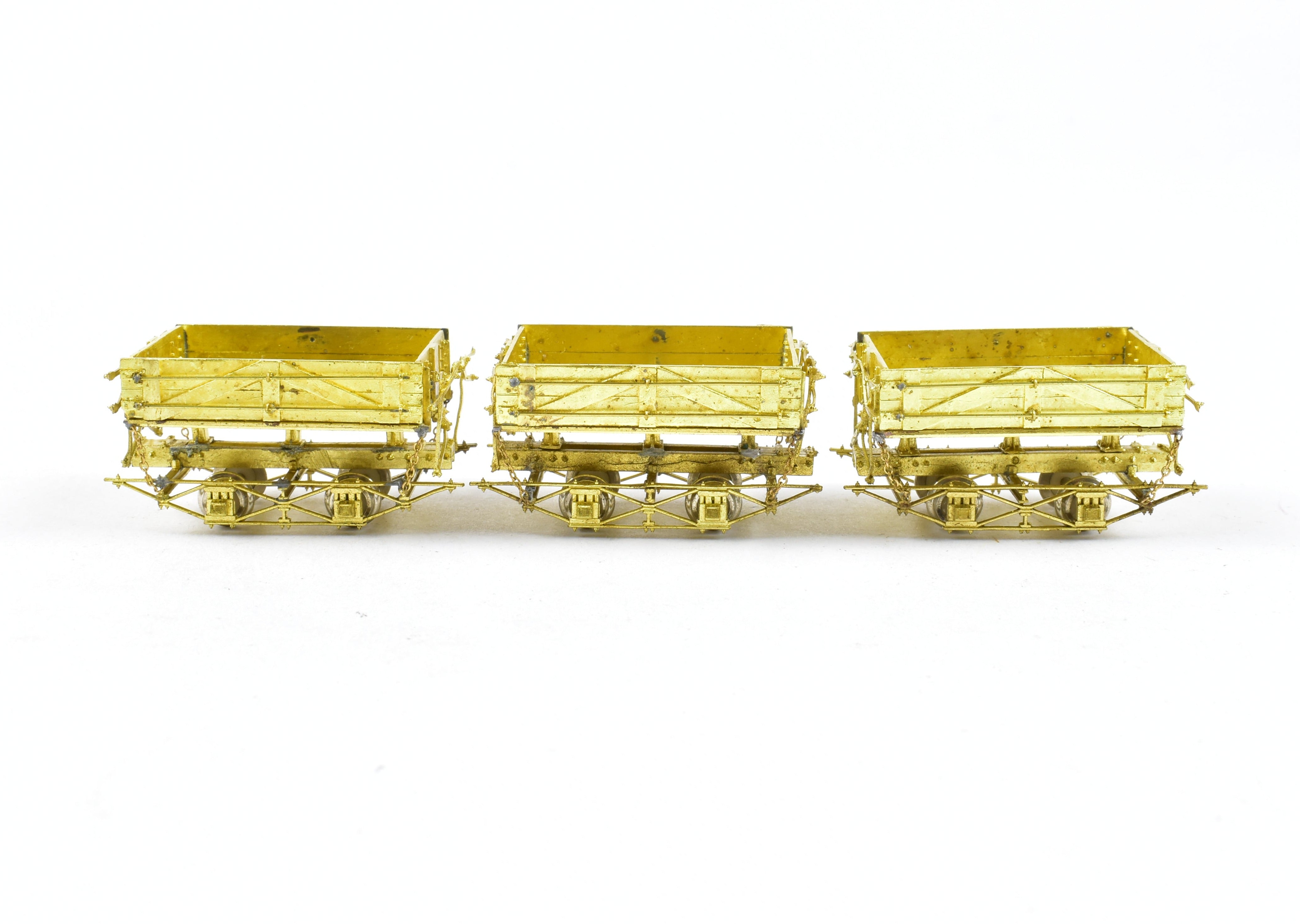 HOn3 Brass Precision Scale Co. 3-Car Set of West Side Lumber Co. Side Dump Ballast Cars