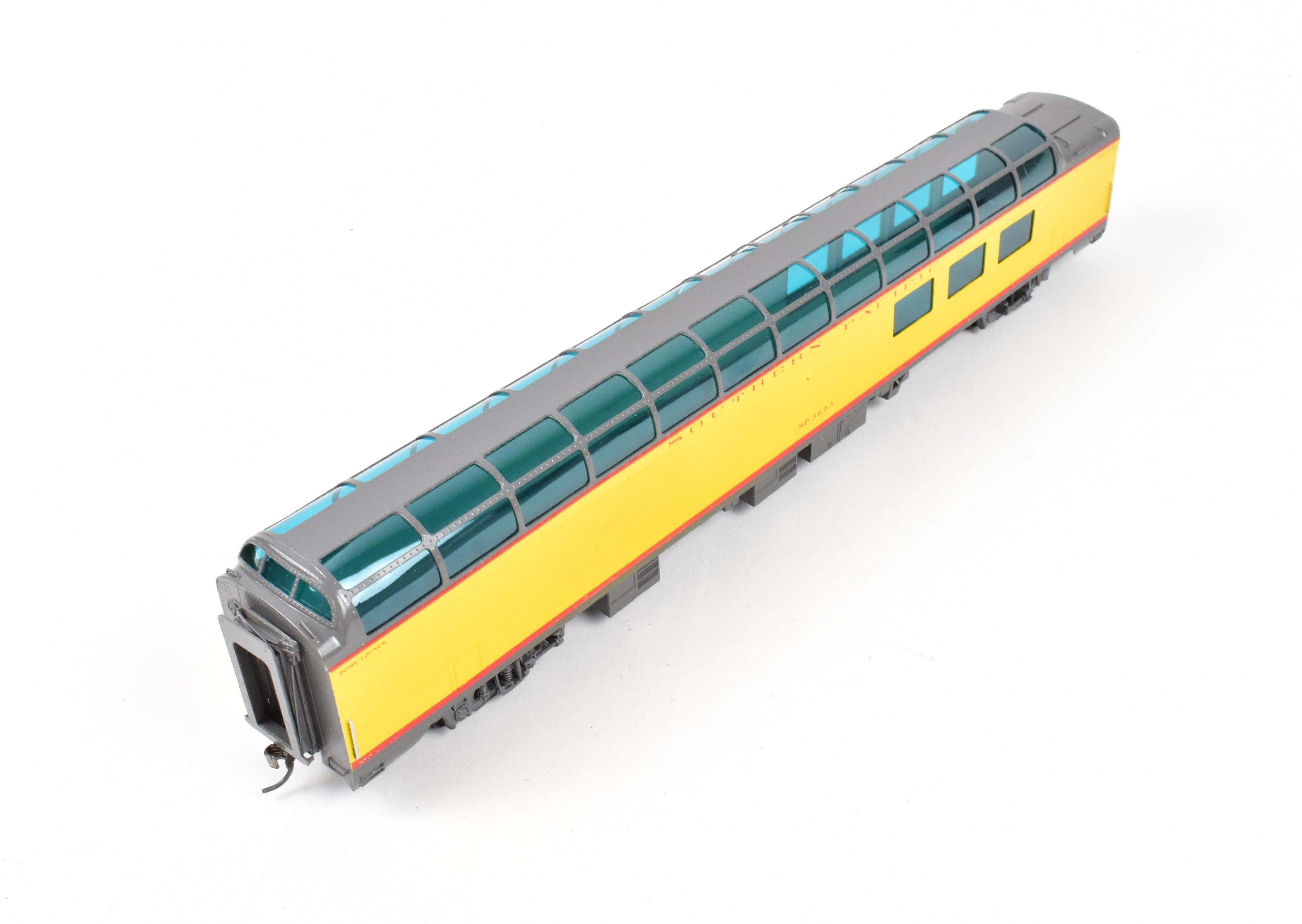 High - Quality HO Scale Brass Model Railroad Car - Southern Pacific 3/4 Dome #3603 with Corrugated Design, Custom Painted and Upgraded for Soho SP