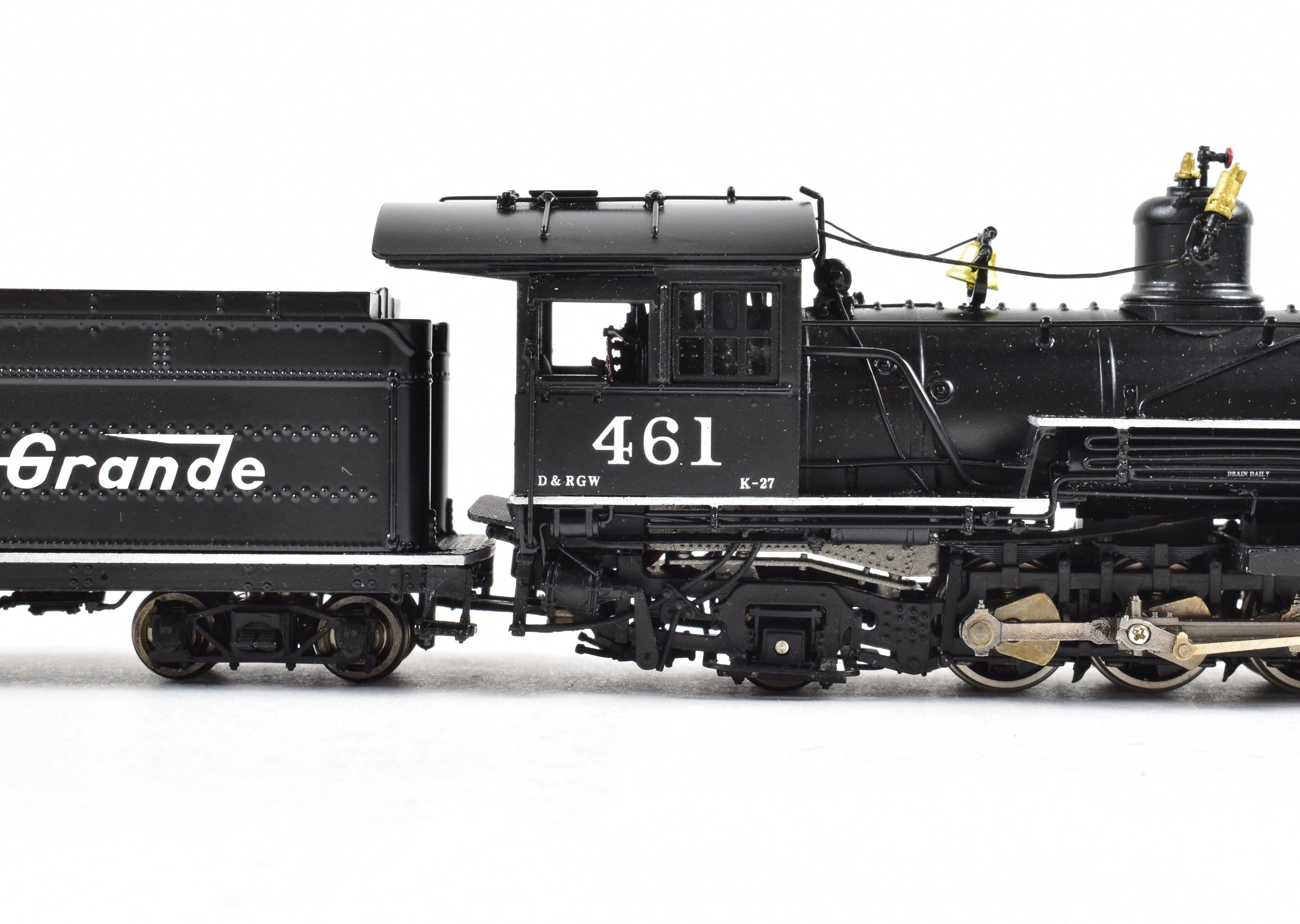 HOn3 Scale Brass Hybrid Model Train - Mountain Model Imports D&RGW (Denver & Rio Grande Western) K - 27 2 - 8 - 2 Locomotive #461 FP