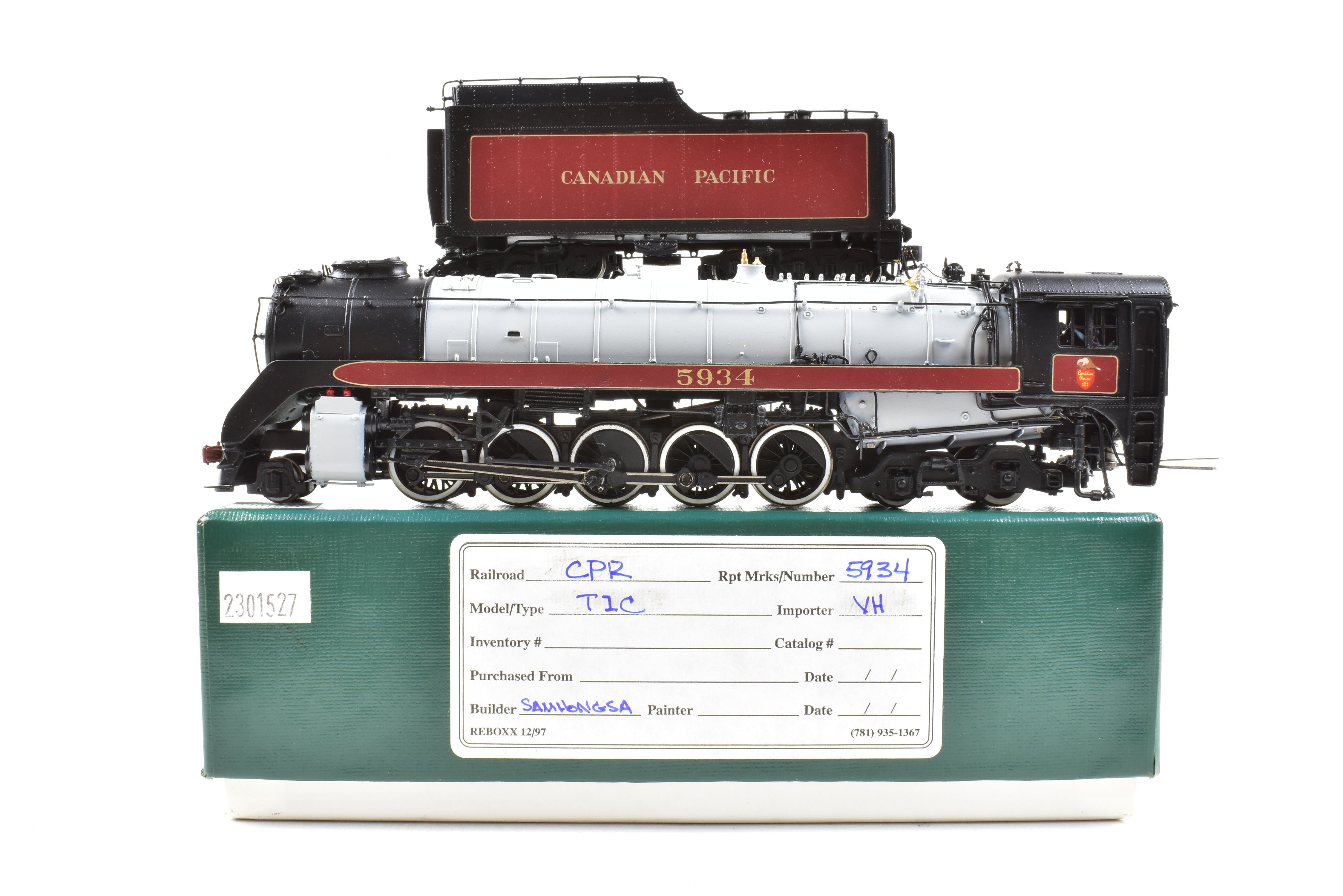HO Scale Brass Van Hobbies CPR Canadian Pacific Railway T-1c 2-10-4 Selkirk Custom Painted Model
