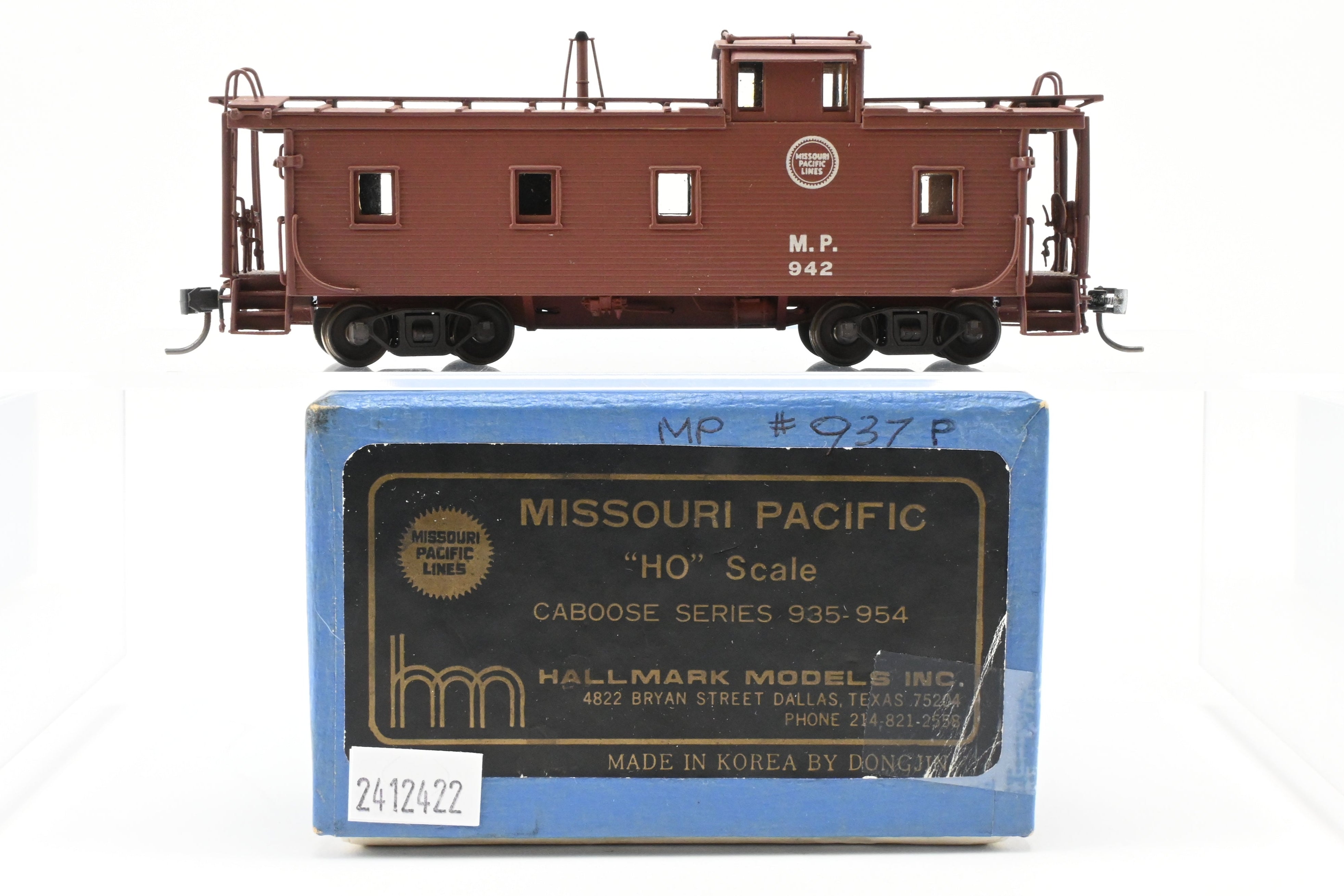 HO Scale Brass Hallmark Models Missouri Pacific Standard Wood Caboose, Pro-Painted Series No. 942