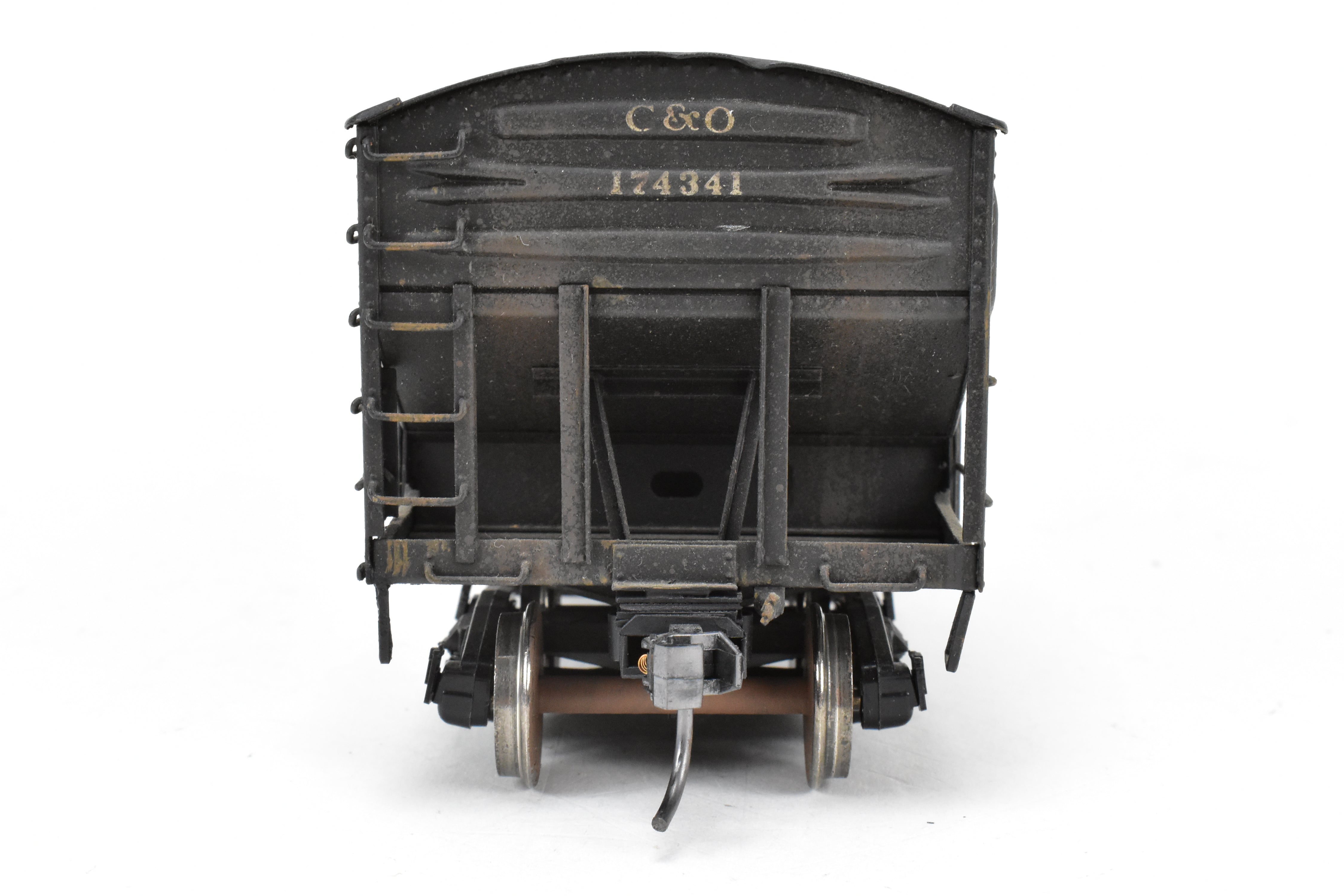 O Scale Custom Weathered Brass C&O 70 Ton Triple Hopper with Rounded Ends