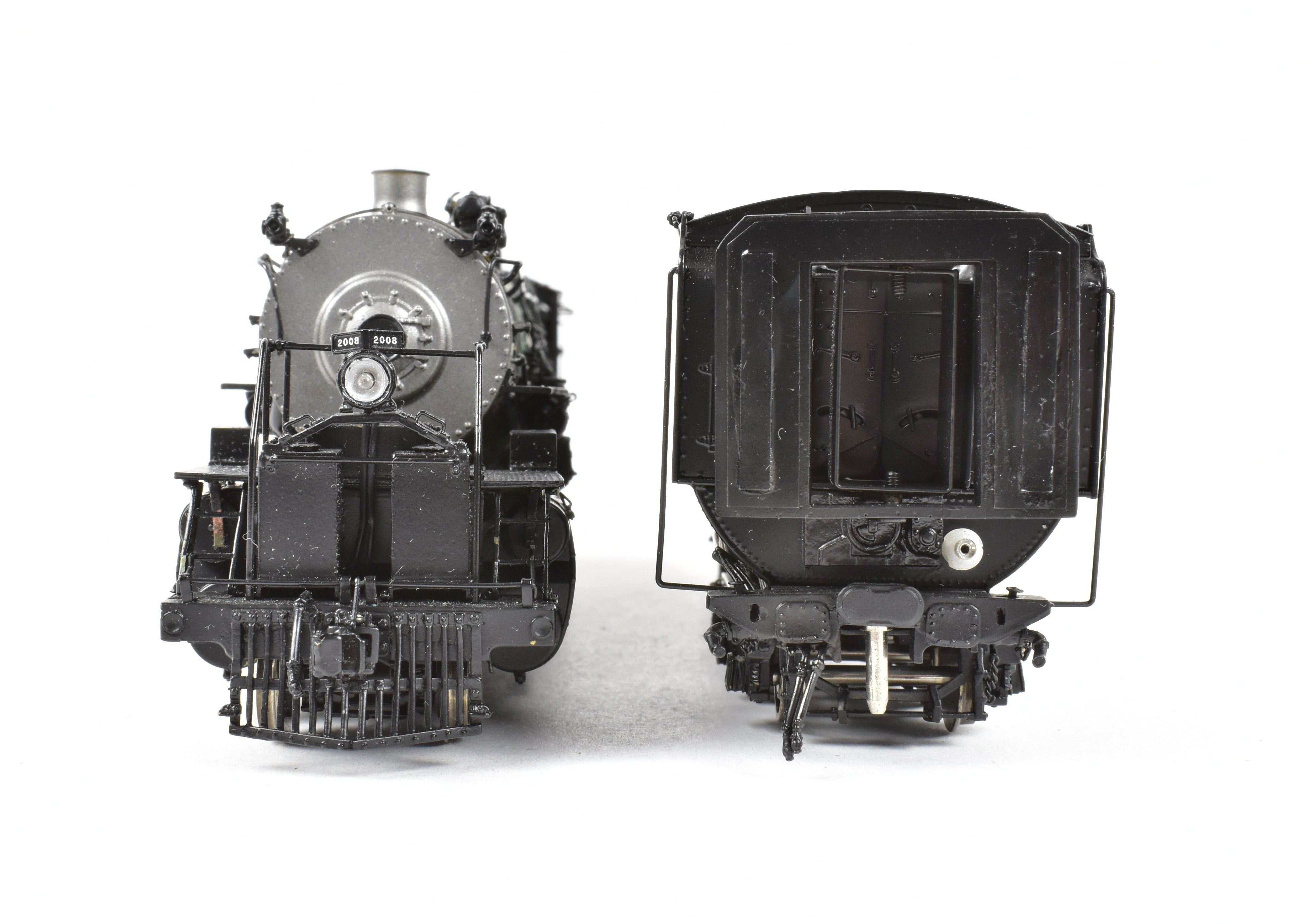 HO Scale Brass Model Train - Precision Scale Co. (PSC) Great Northern Class N - 2 2 - 8 - 8 - 0 Locomotive with Vestibule Cab in Glacier Park Painting Scheme